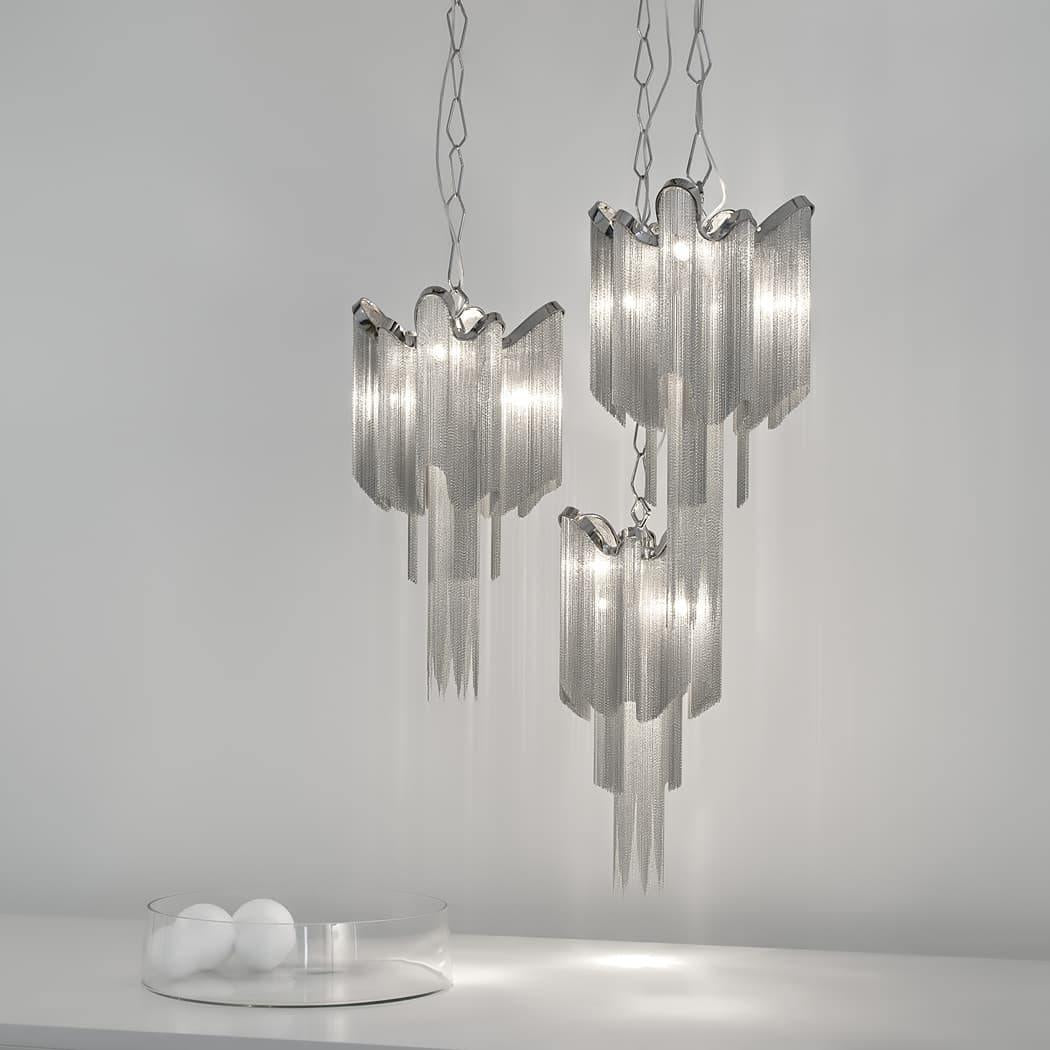 Lustra Pendant Lamp Stream Chain Nickel - Letslighting