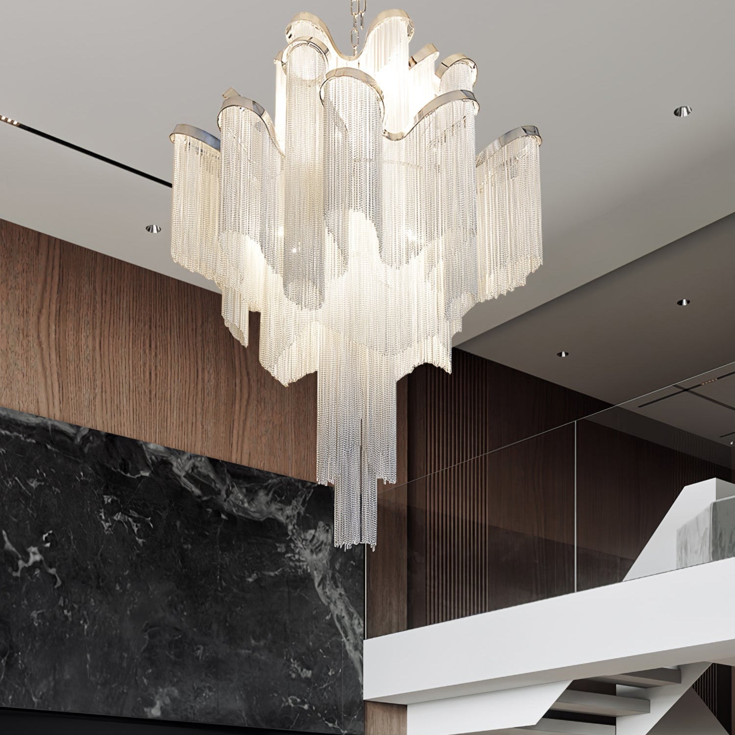 Lustra Pendant Lamp Stream Chain Nickel - Letslighting