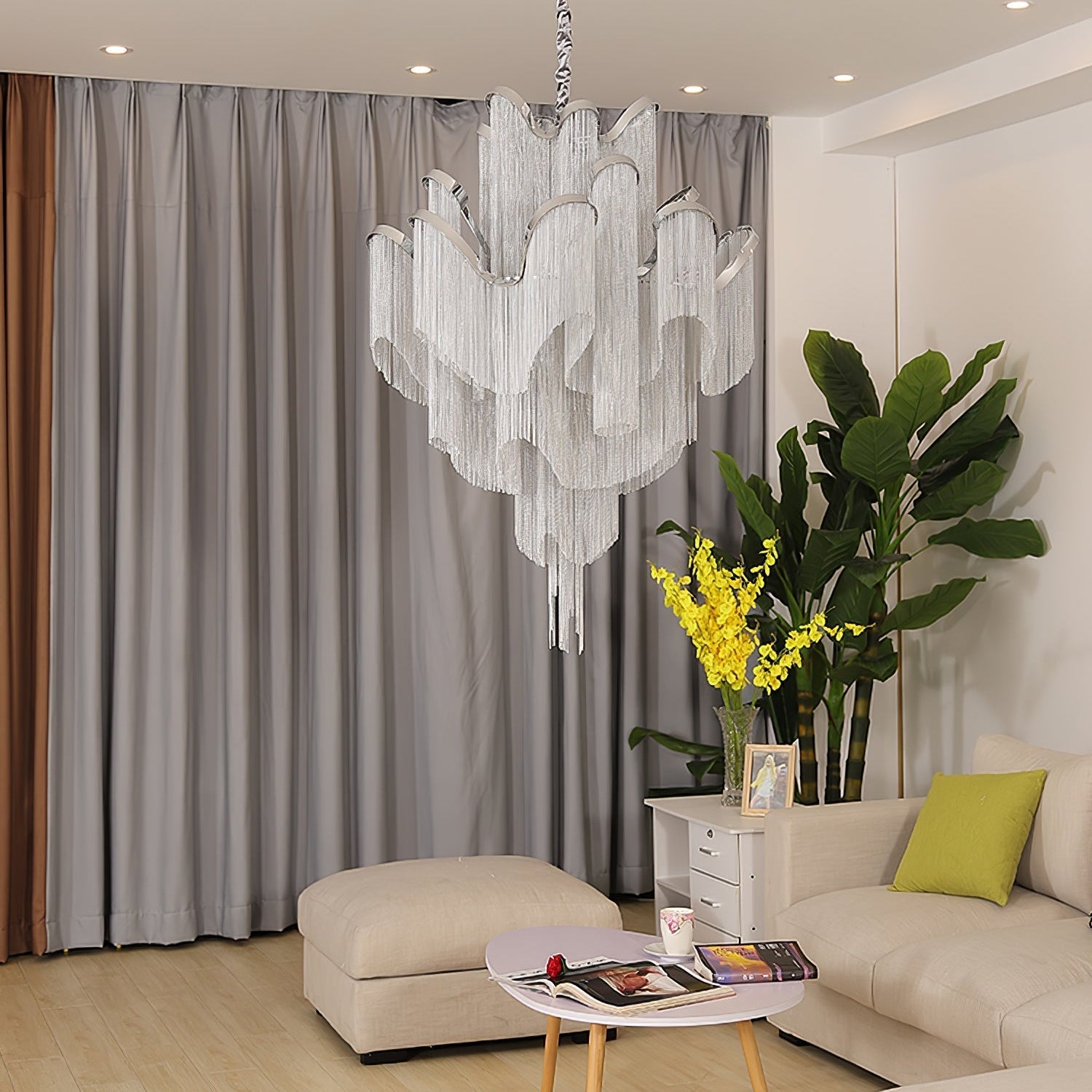 Lustra Pendant Lamp Stream Chain Nickel - Letslighting
