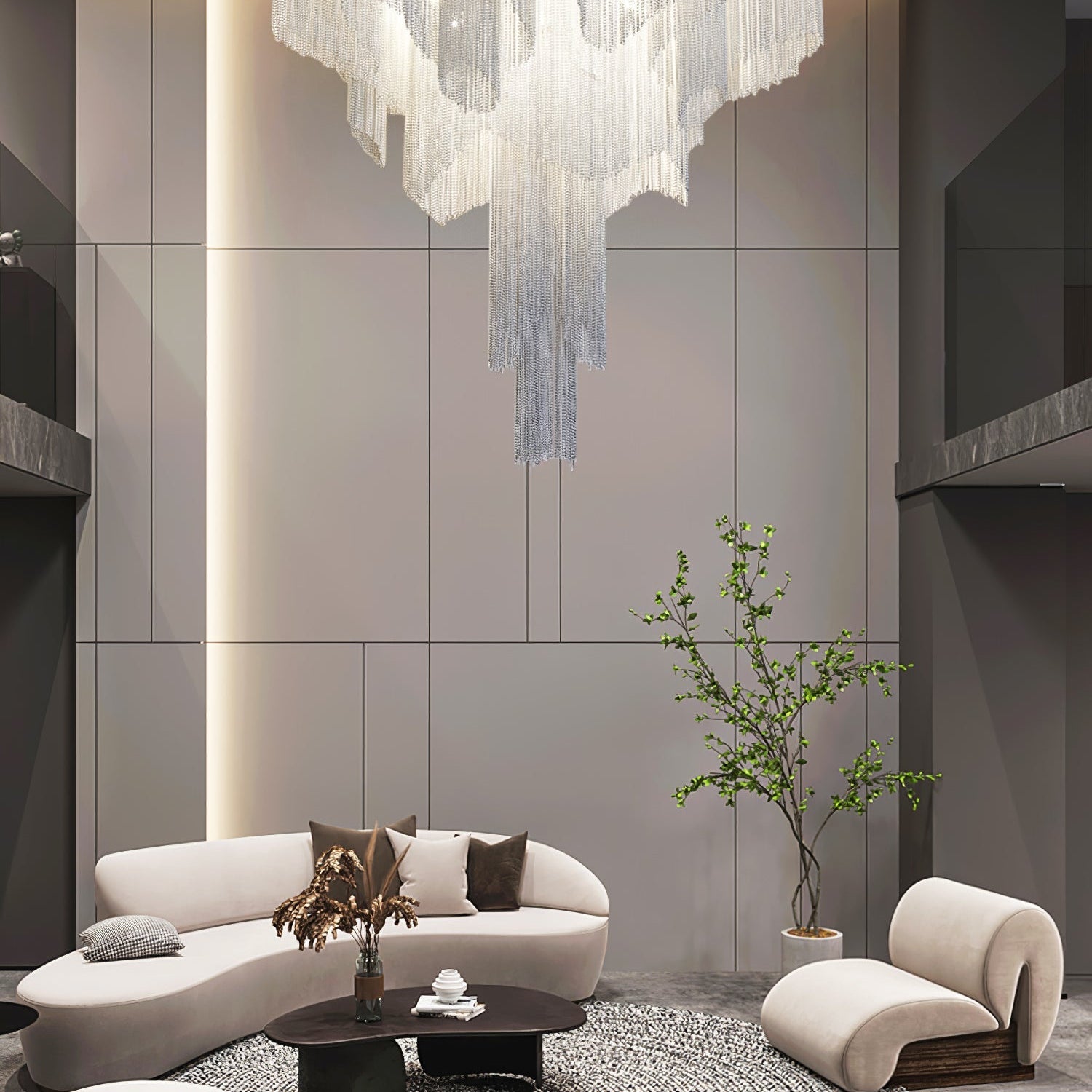 Lustra Pendant Lamp Stream Chain Nickel - Letslighting