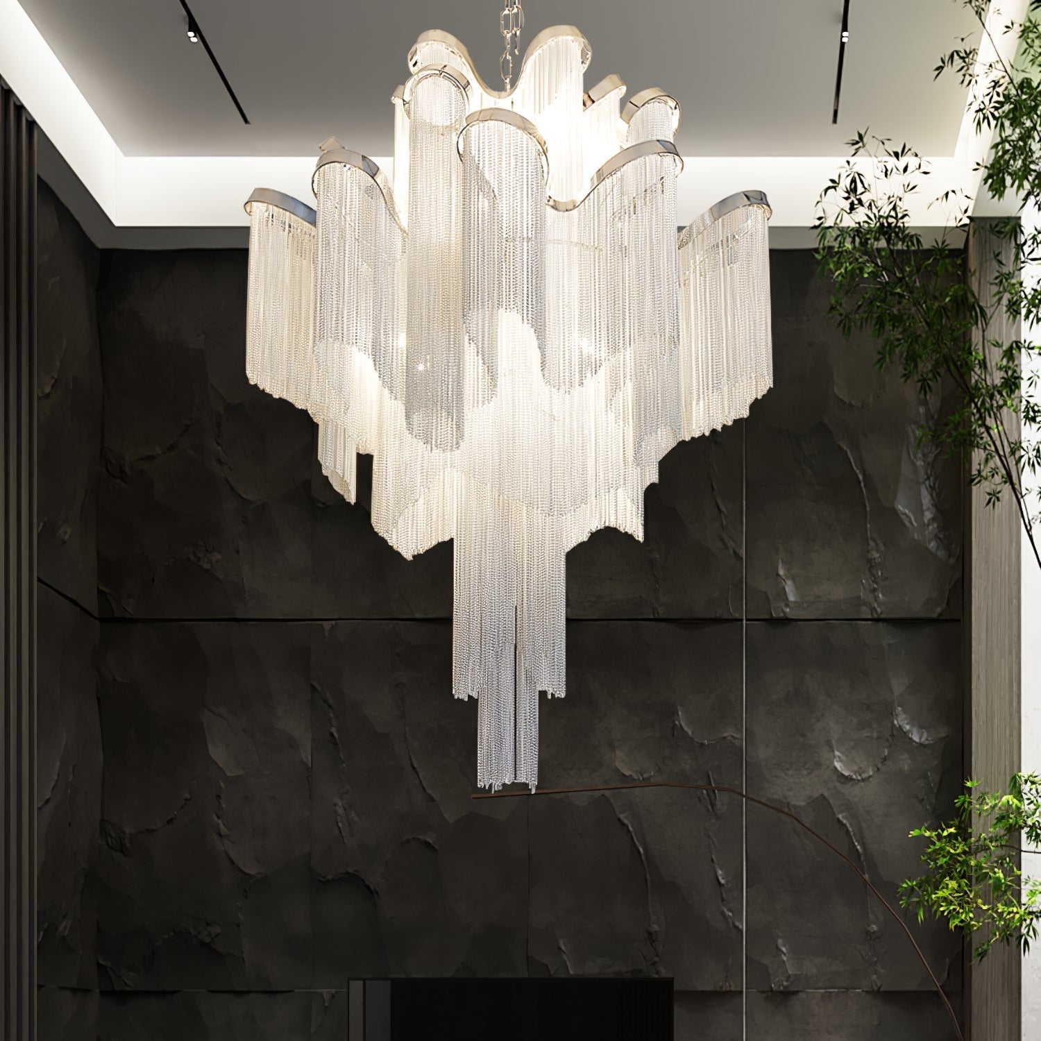 Lustra Pendant Lamp Stream Chain Nickel - Letslighting