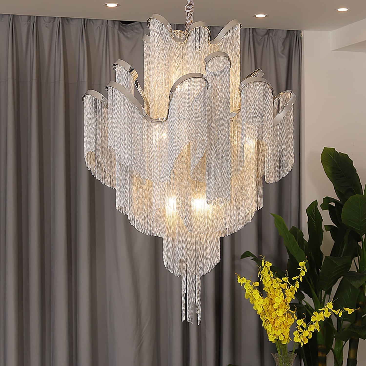 Lustra Pendant Lamp Stream Chain Nickel - Letslighting