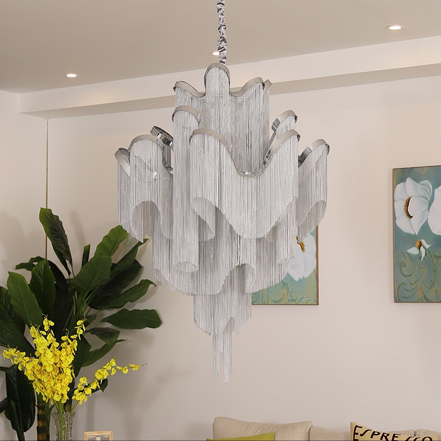 Lustra Pendant Lamp Stream Chain Nickel - Letslighting