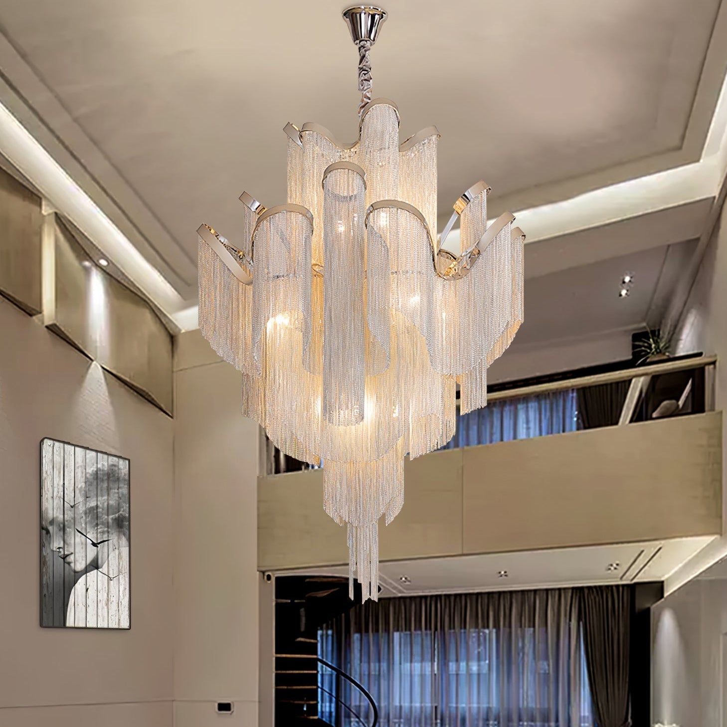 Lustra Pendant Lamp Stream Chain Nickel - Letslighting