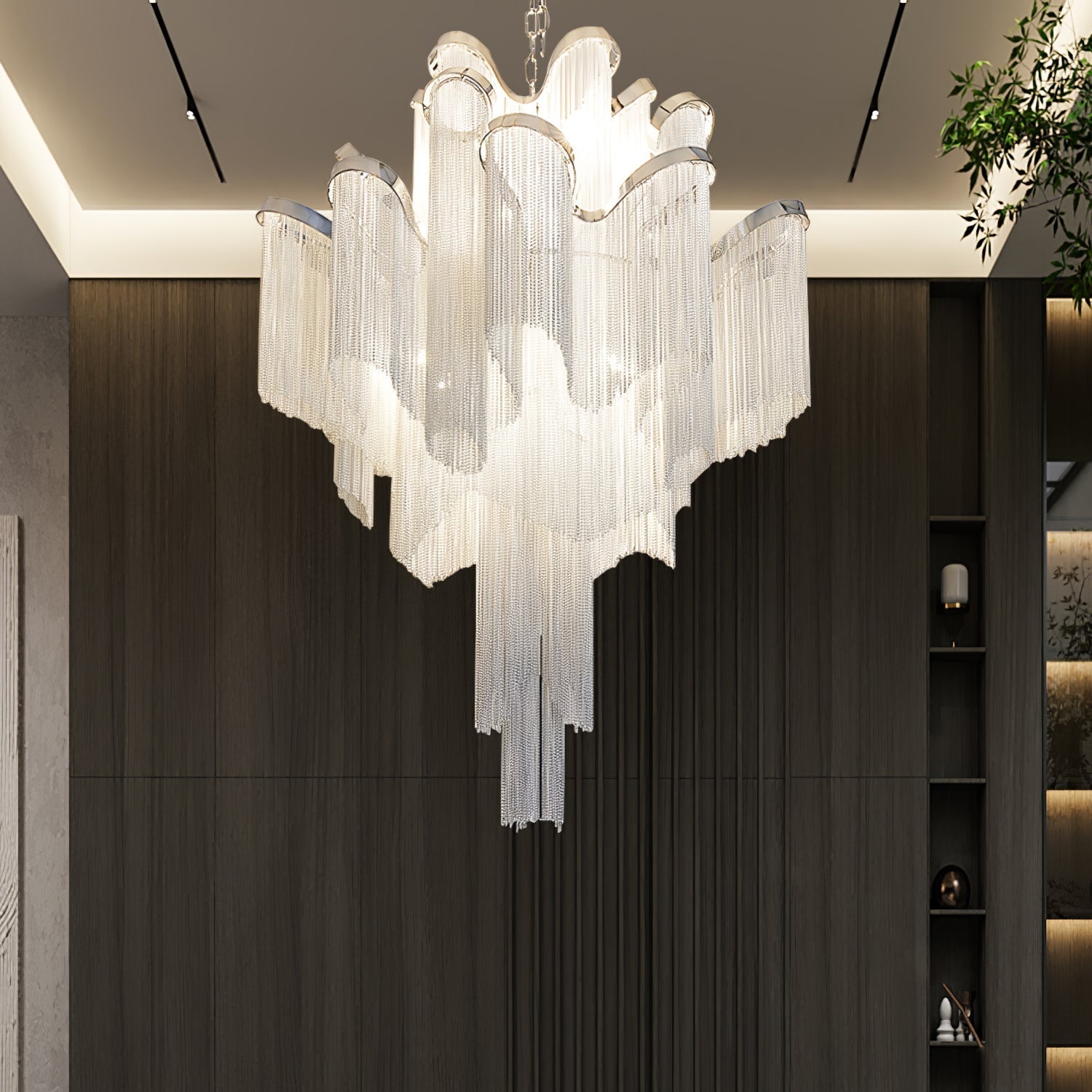 Lustra Pendant Lamp Stream Chain Nickel - Letslighting