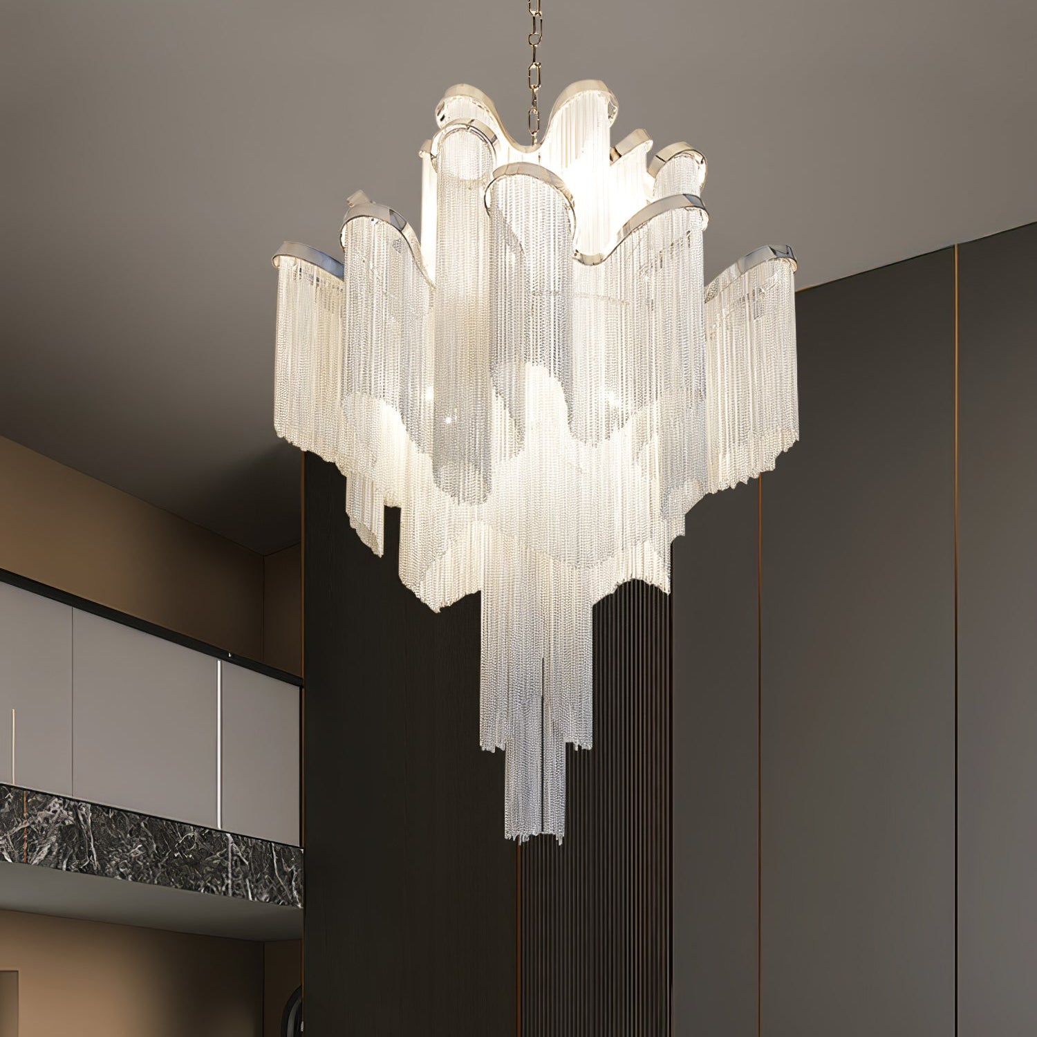 Lustra Pendant Lamp Stream Chain Nickel - Letslighting