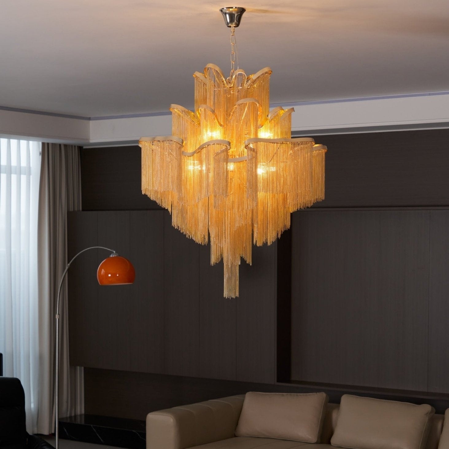 Lustra Pendant Lamp Stream Chain Nickel - Letslighting