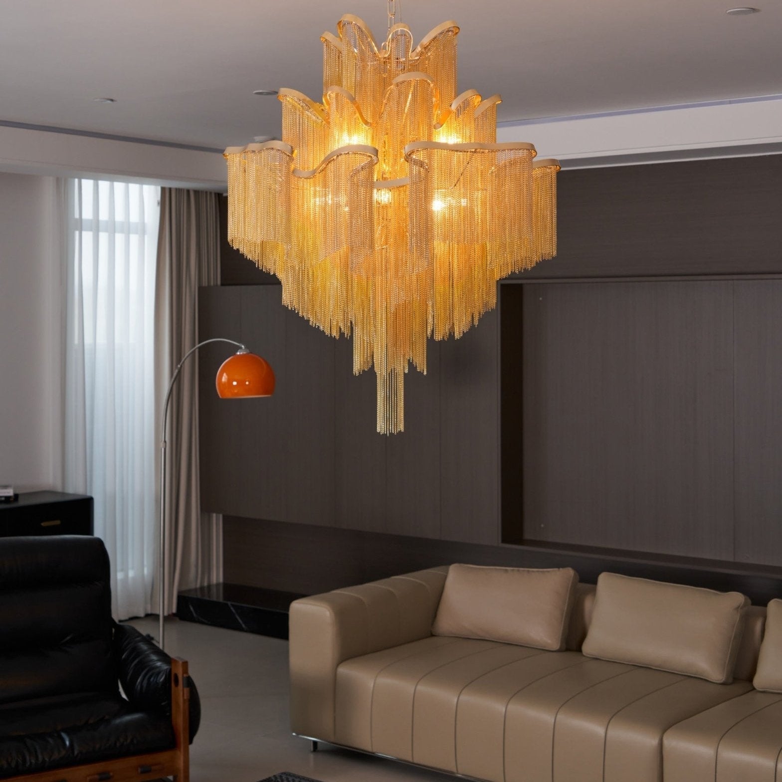 Lustra Pendant Lamp Stream Chain Nickel - Letslighting