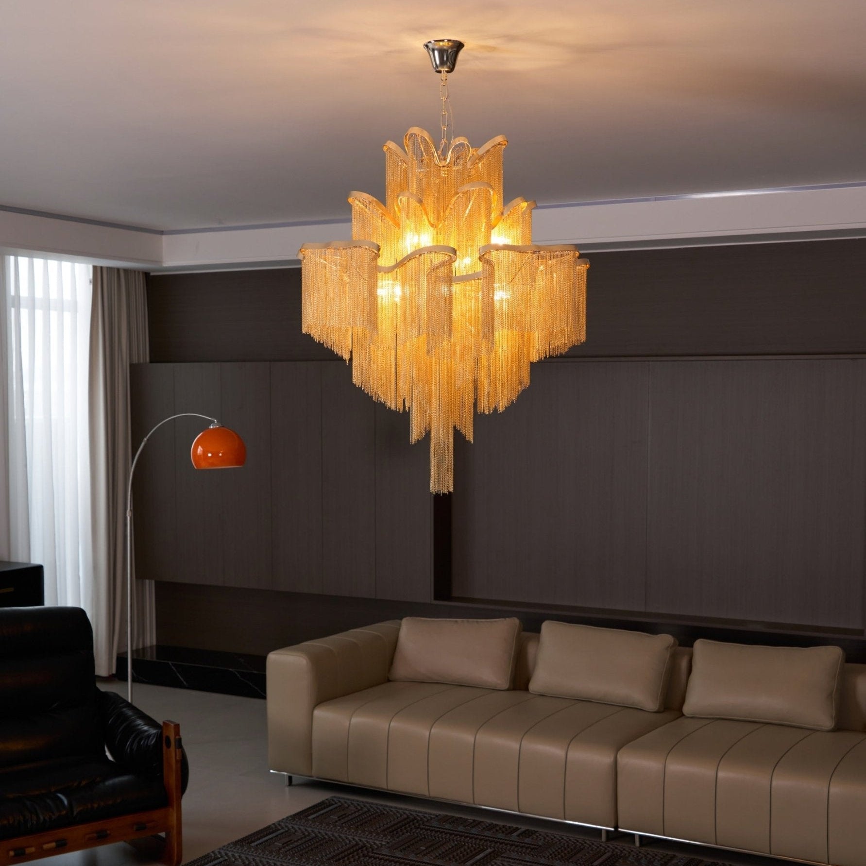 Lustra Pendant Lamp Stream Chain Nickel - Letslighting