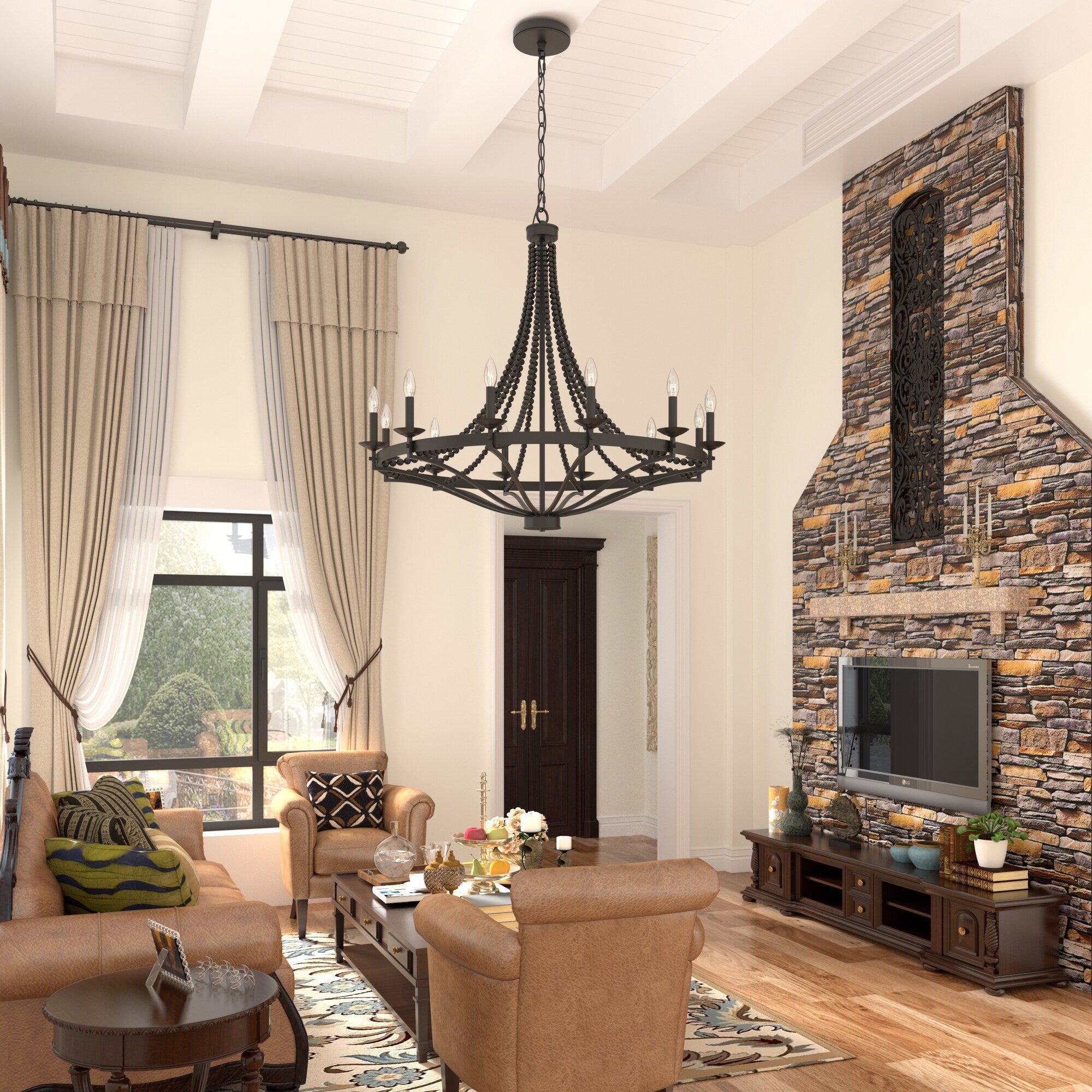 Isoren Vintage Industrial Wooden Chandelier - Letslighting