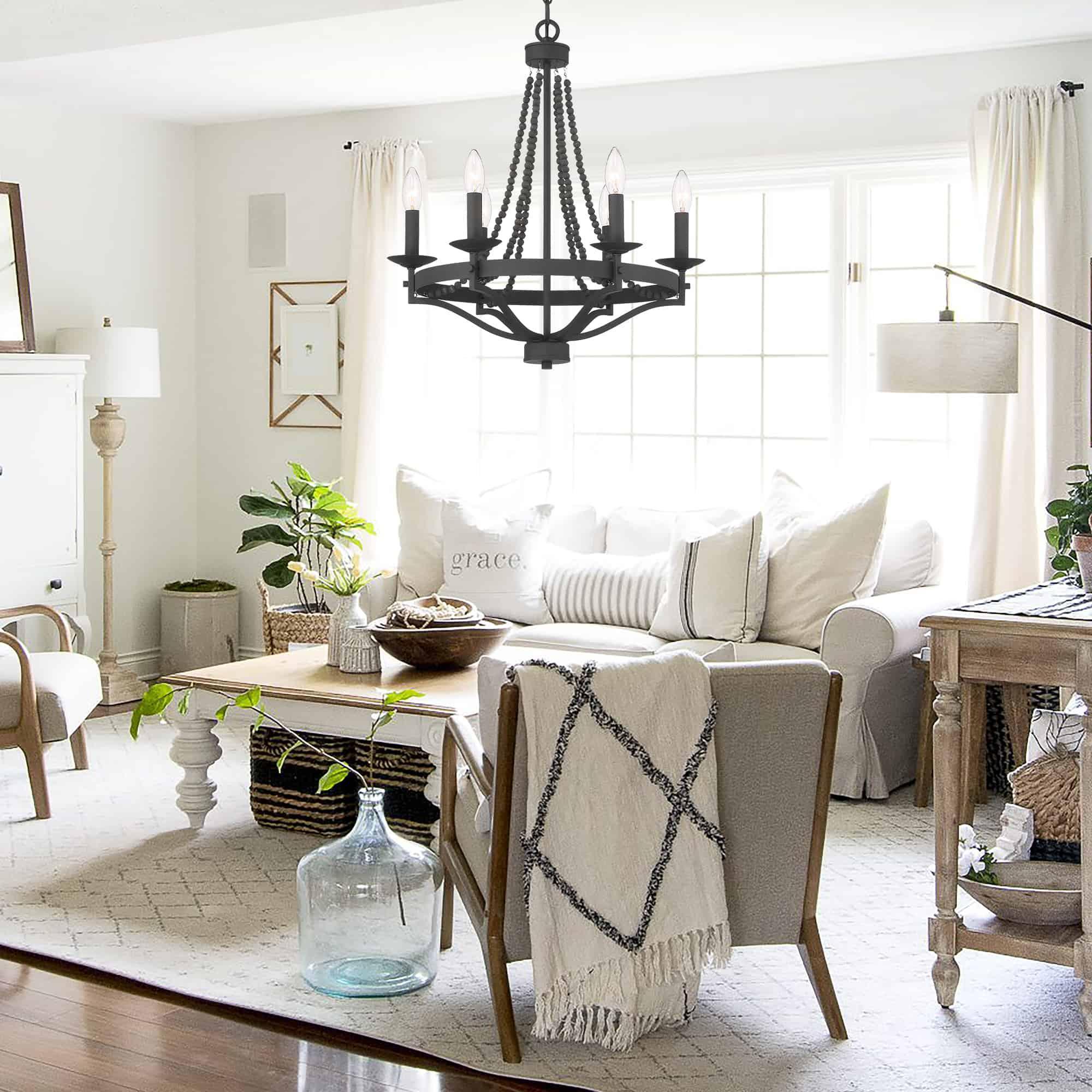 Isoren Vintage Industrial Wooden Chandelier - Letslighting