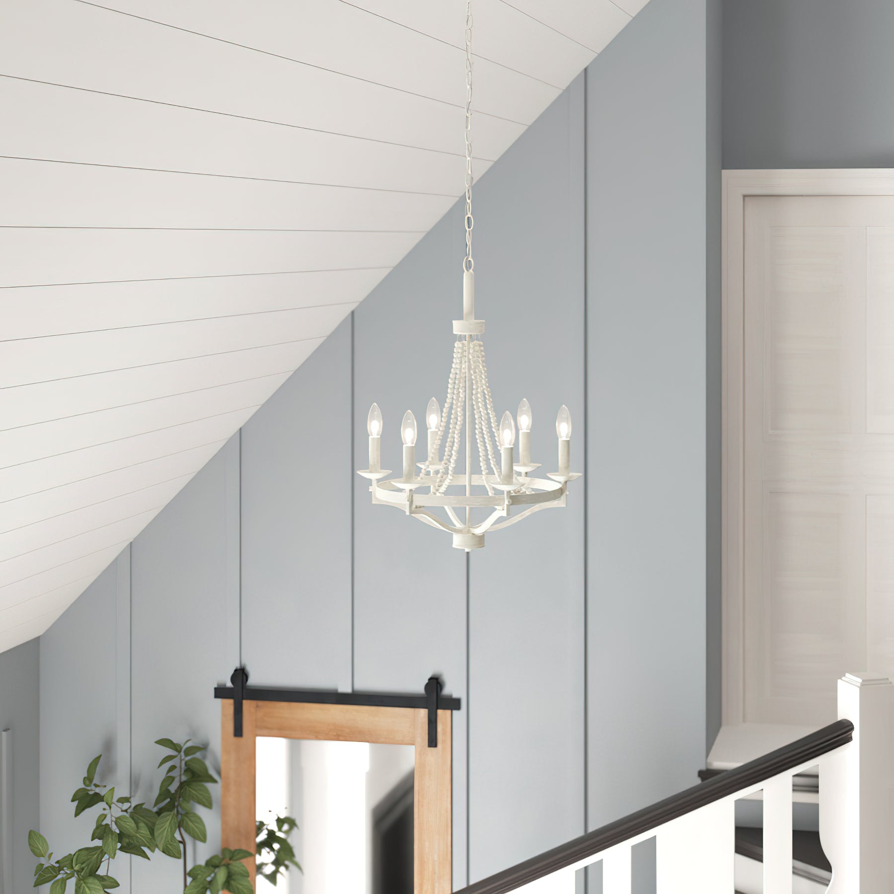 Isoren Vintage Industrial Wooden Chandelier - Letslighting