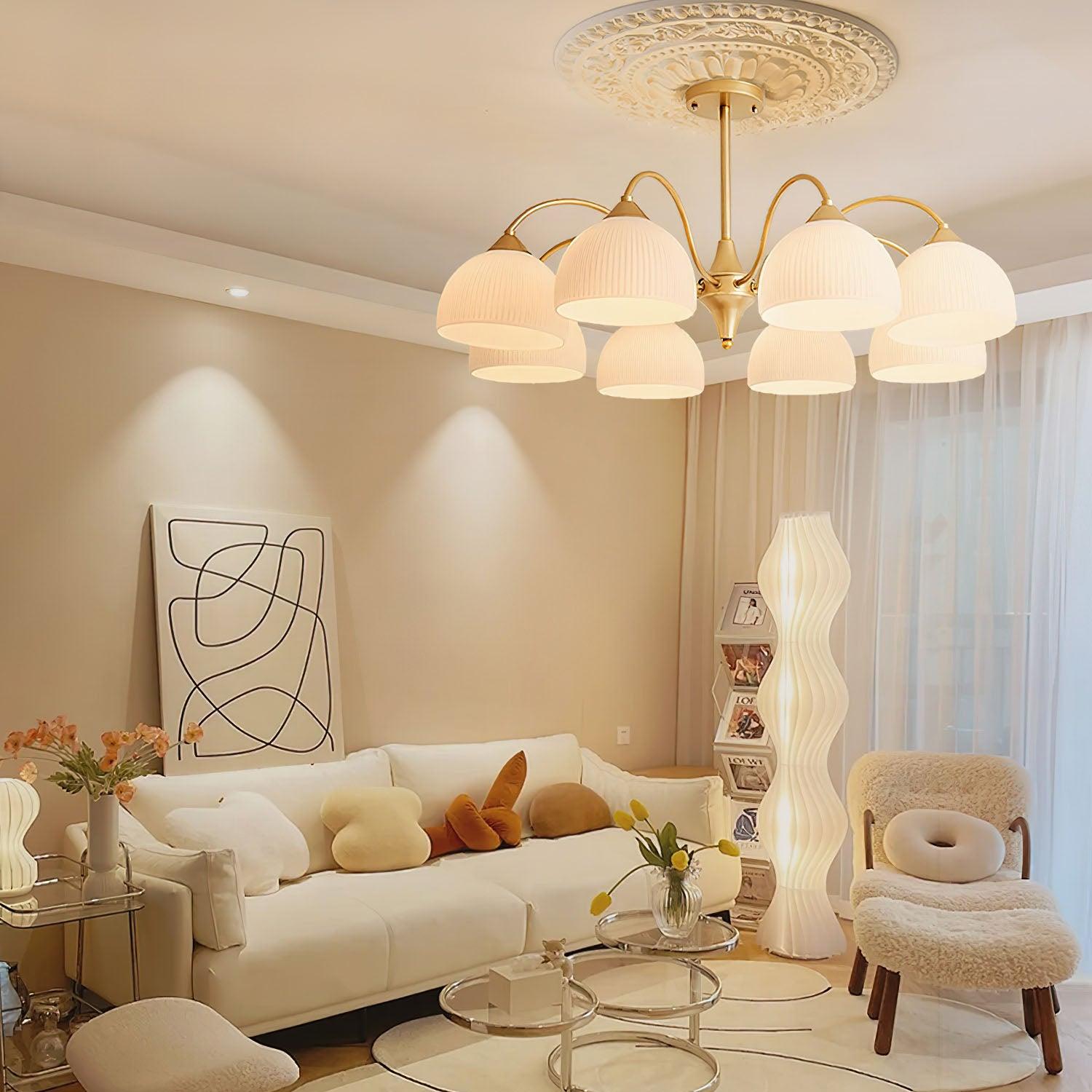 Lustra Chandelier Striped Glass Bowl - Letslighting