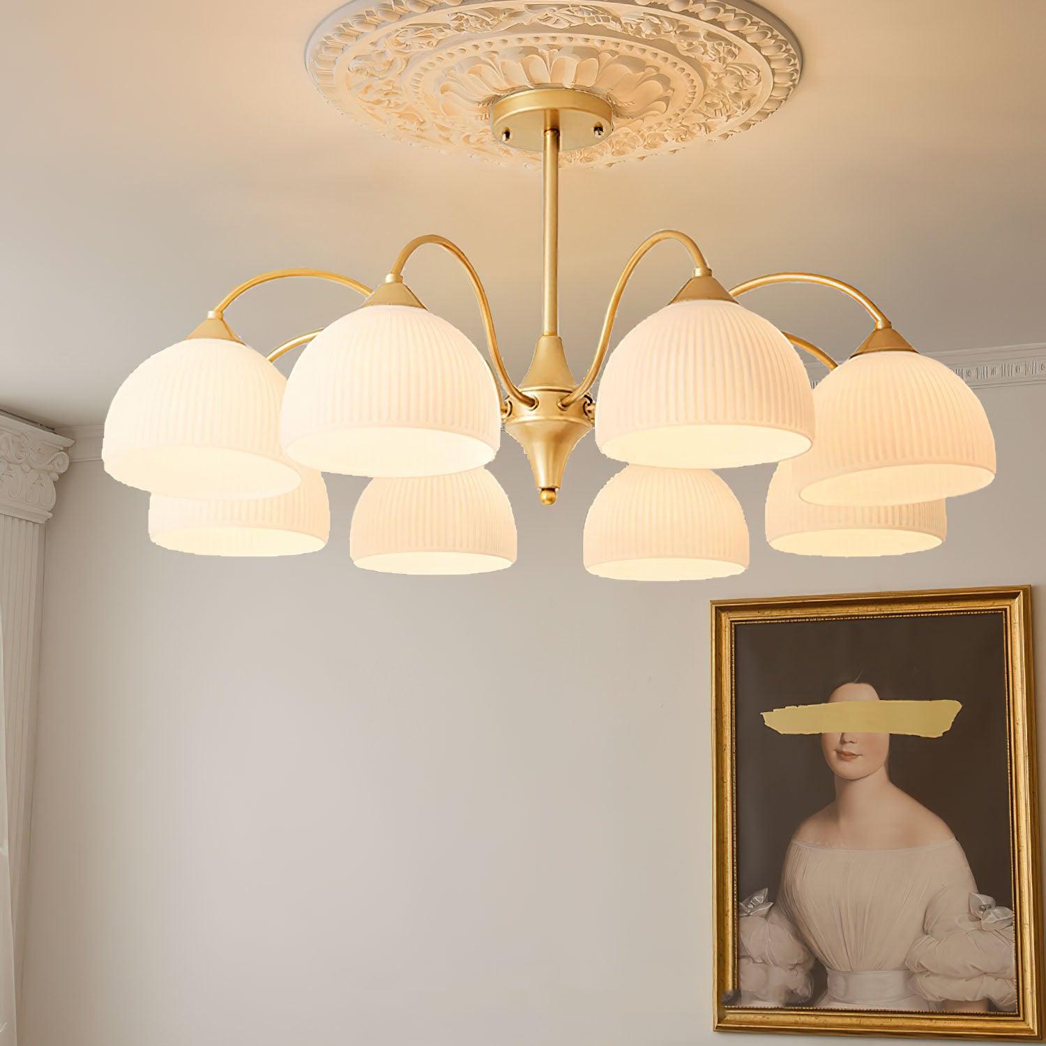 Lustra Chandelier Striped Glass Bowl - Letslighting