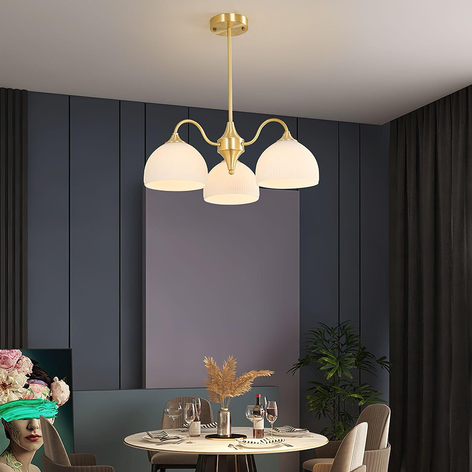 Lustra Chandelier Striped Glass Bowl - Letslighting