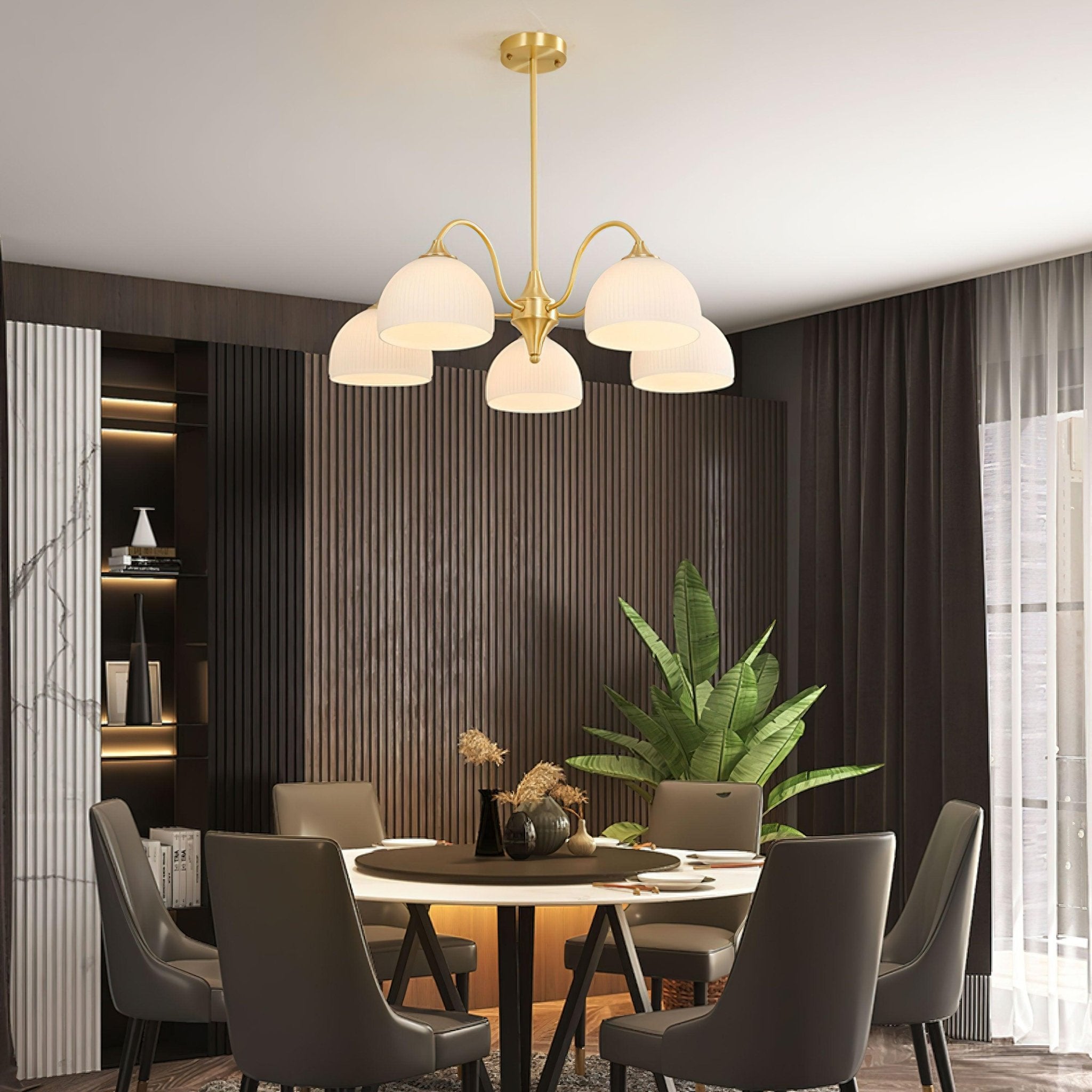Lustra Chandelier Striped Glass Bowl - Letslighting
