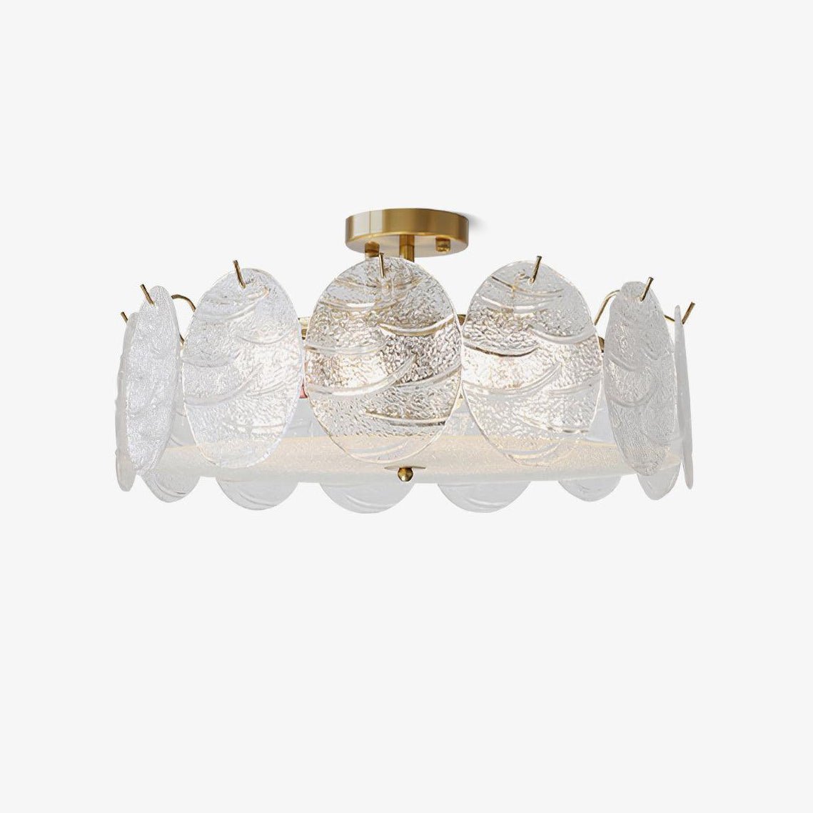 Lustra Ceiling Lamp with Gold Finish and Ribbed Glass - Letslighting