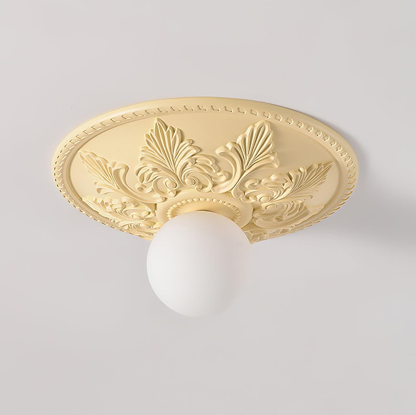 Ceiling Light Resin Canopy Glass Globe Classic Ornate - Letslighting