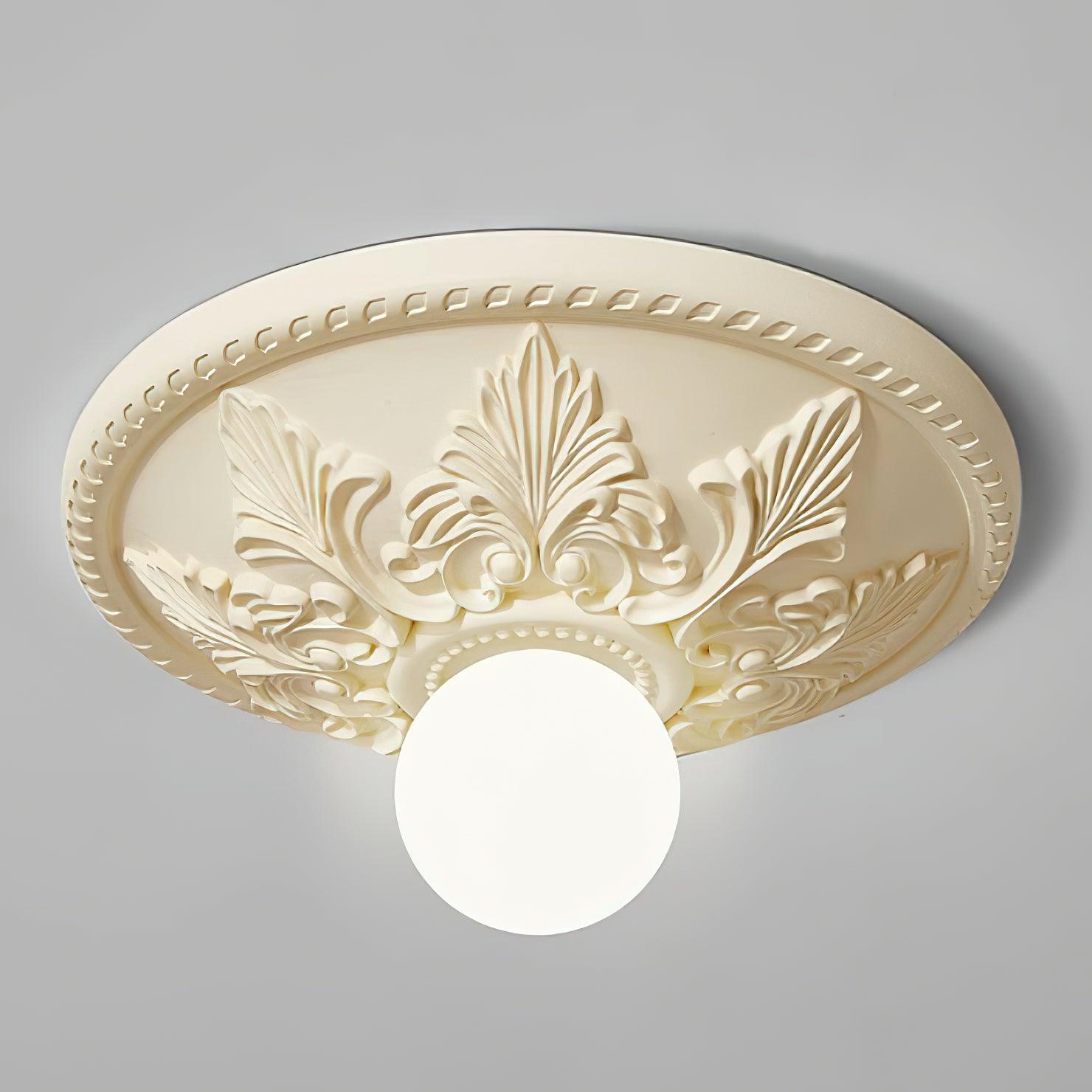 Ceiling Light Resin Canopy Glass Globe Classic Ornate - Letslighting