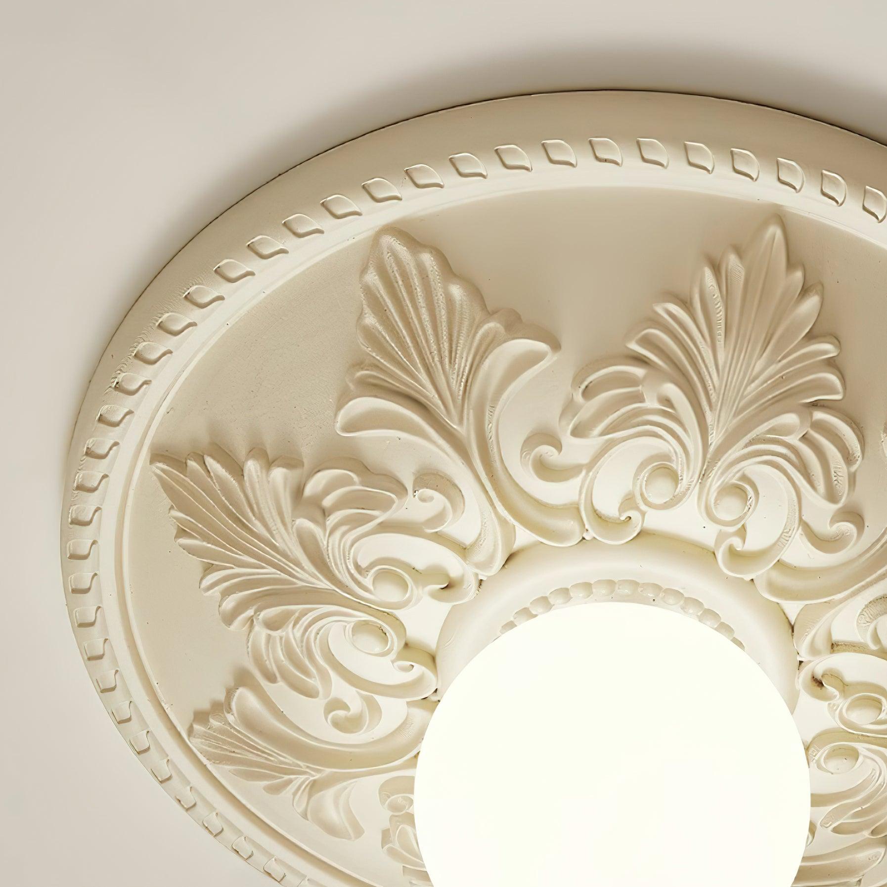 Ceiling Light Resin Canopy Glass Globe Classic Ornate - Letslighting