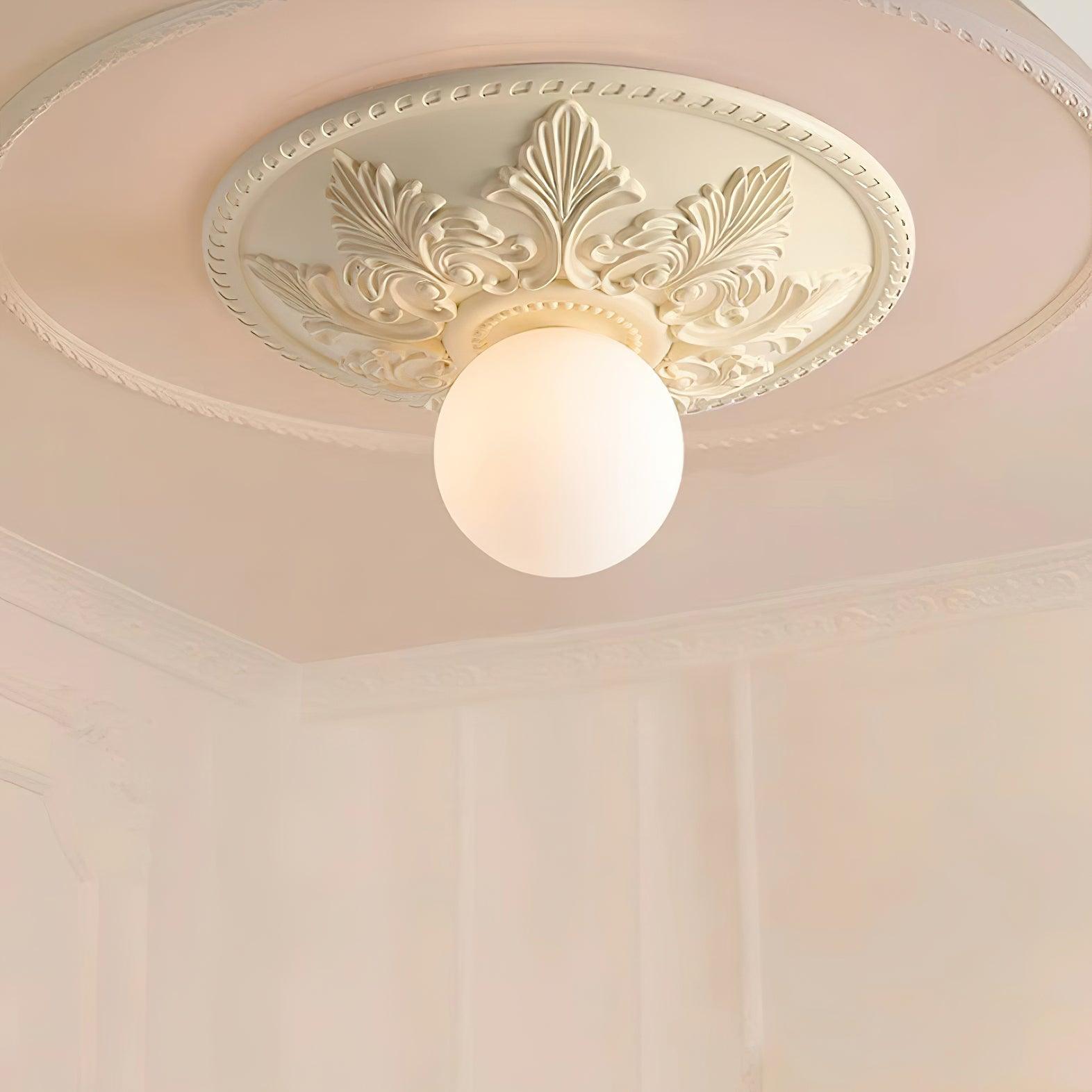 Ceiling Light Resin Canopy Glass Globe Classic Ornate - Letslighting