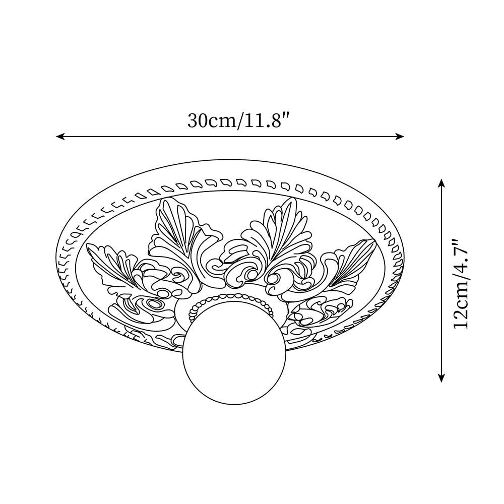 Ceiling Light Resin Canopy Glass Globe Classic Ornate - Letslighting