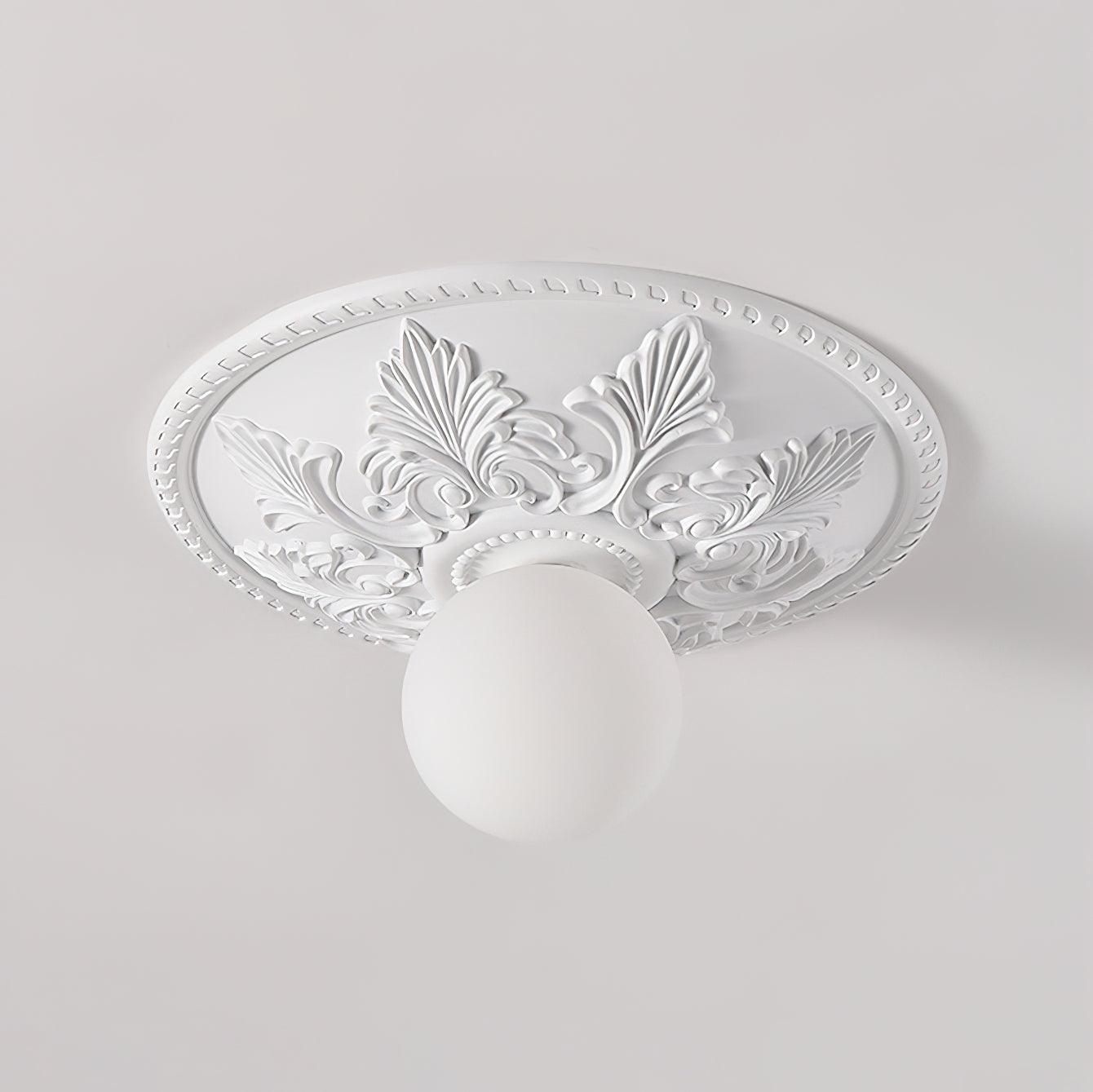 Ceiling Light Resin Canopy Glass Globe Classic Ornate - Letslighting