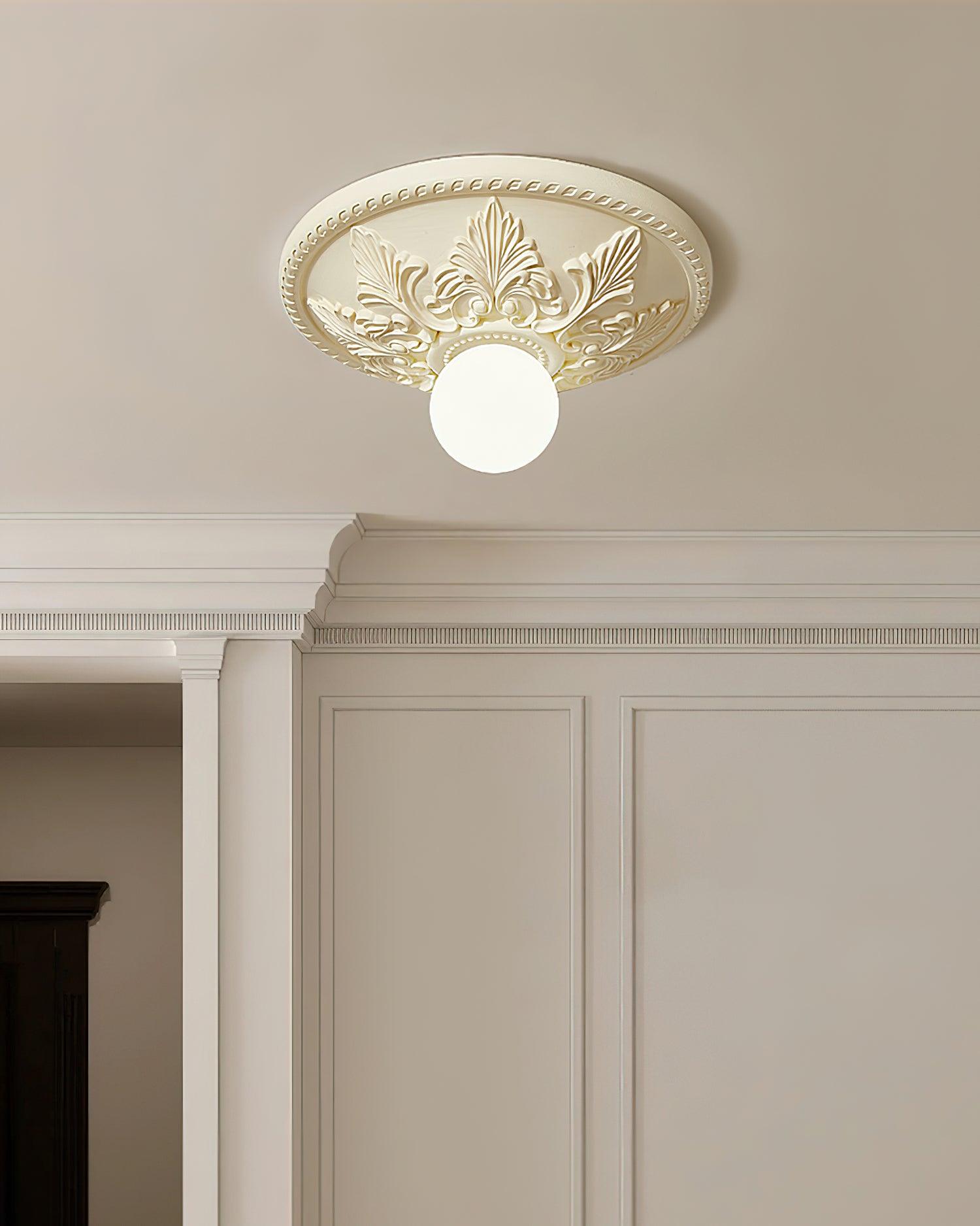 Ceiling Light Resin Canopy Glass Globe Classic Ornate - Letslighting