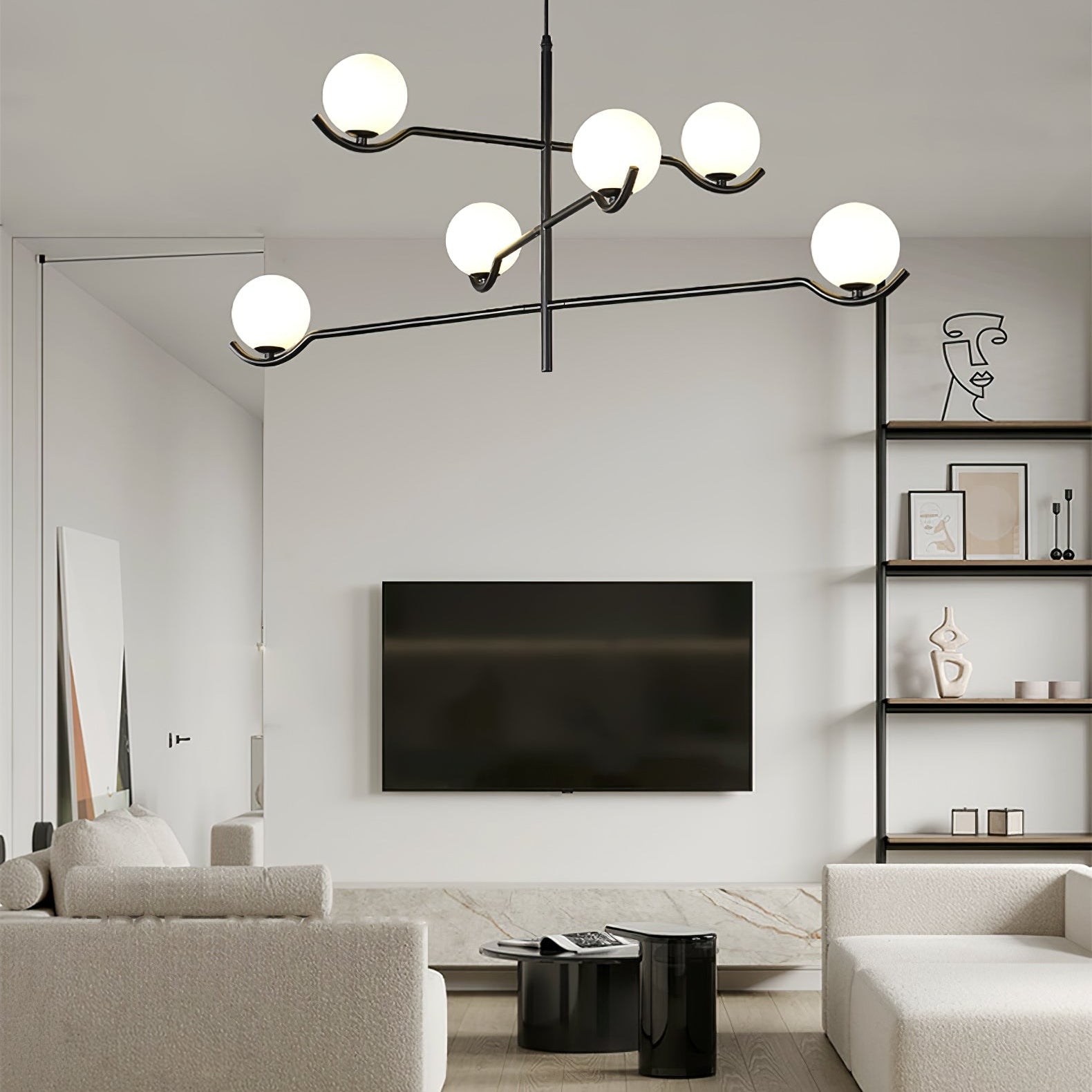 Fayno White Globe Chandelier - Letslighting