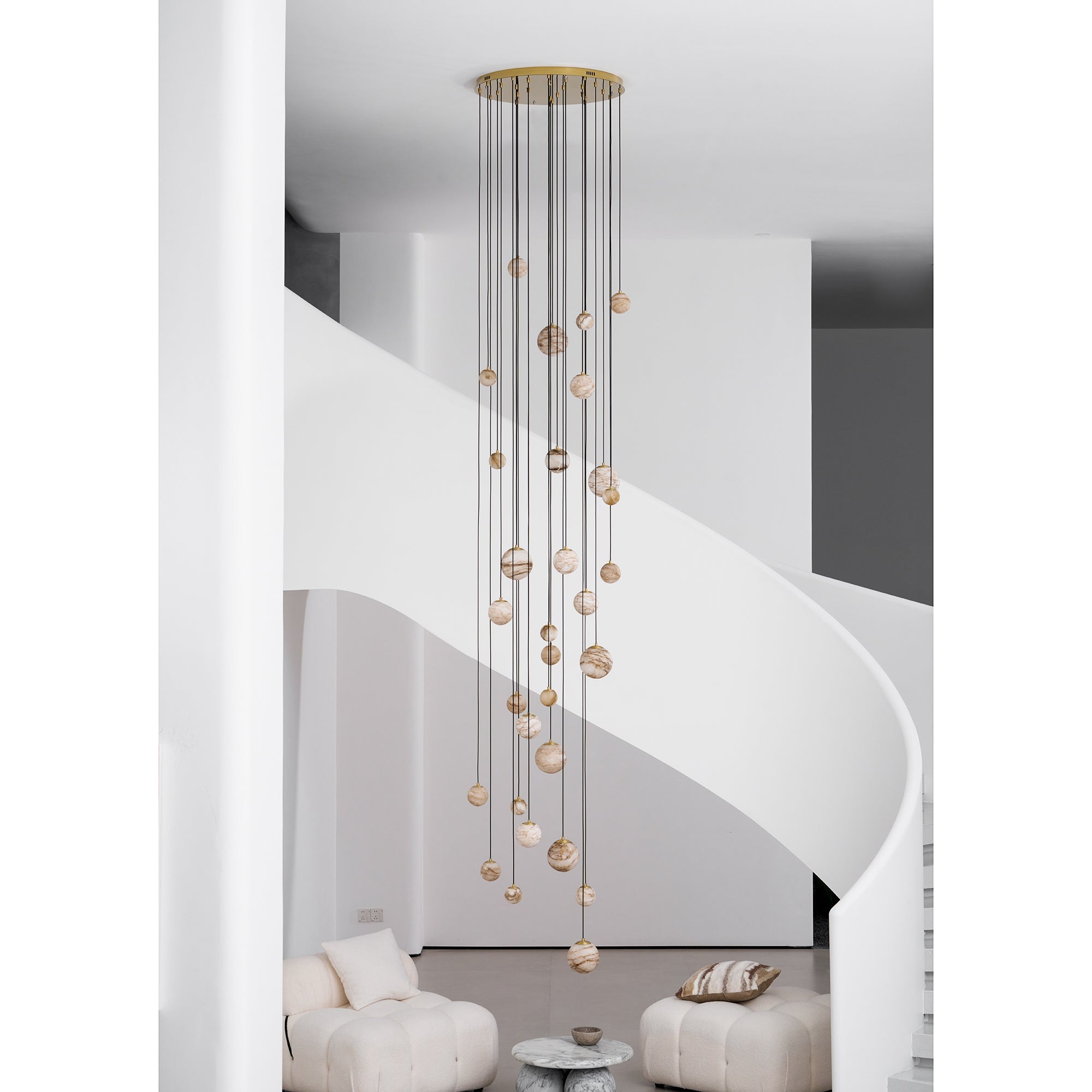Sultana Chandelier Alabaster Cluster Orb Cascade - Letslighting