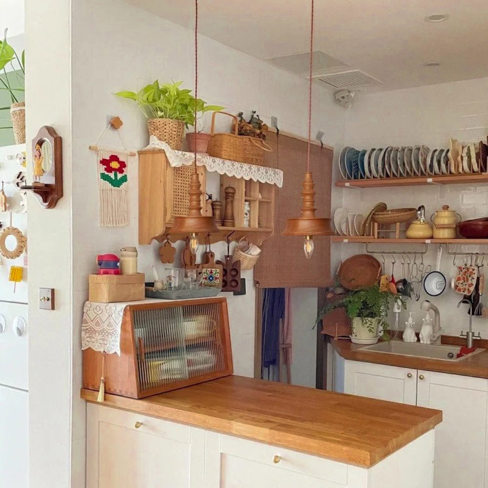 Iraeiel Vintage Minimalist Wooden Pendant Light - Letslighting