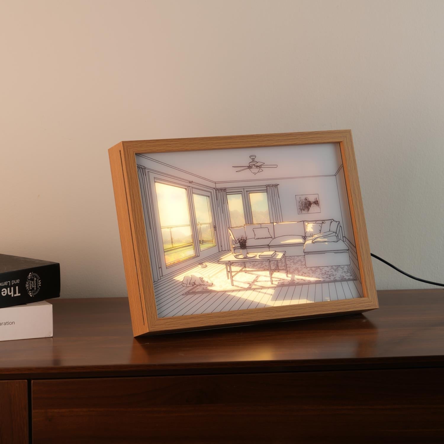 Magdalene Dog Sunbathing Mural Art Wood Wall lamp - Letslighting