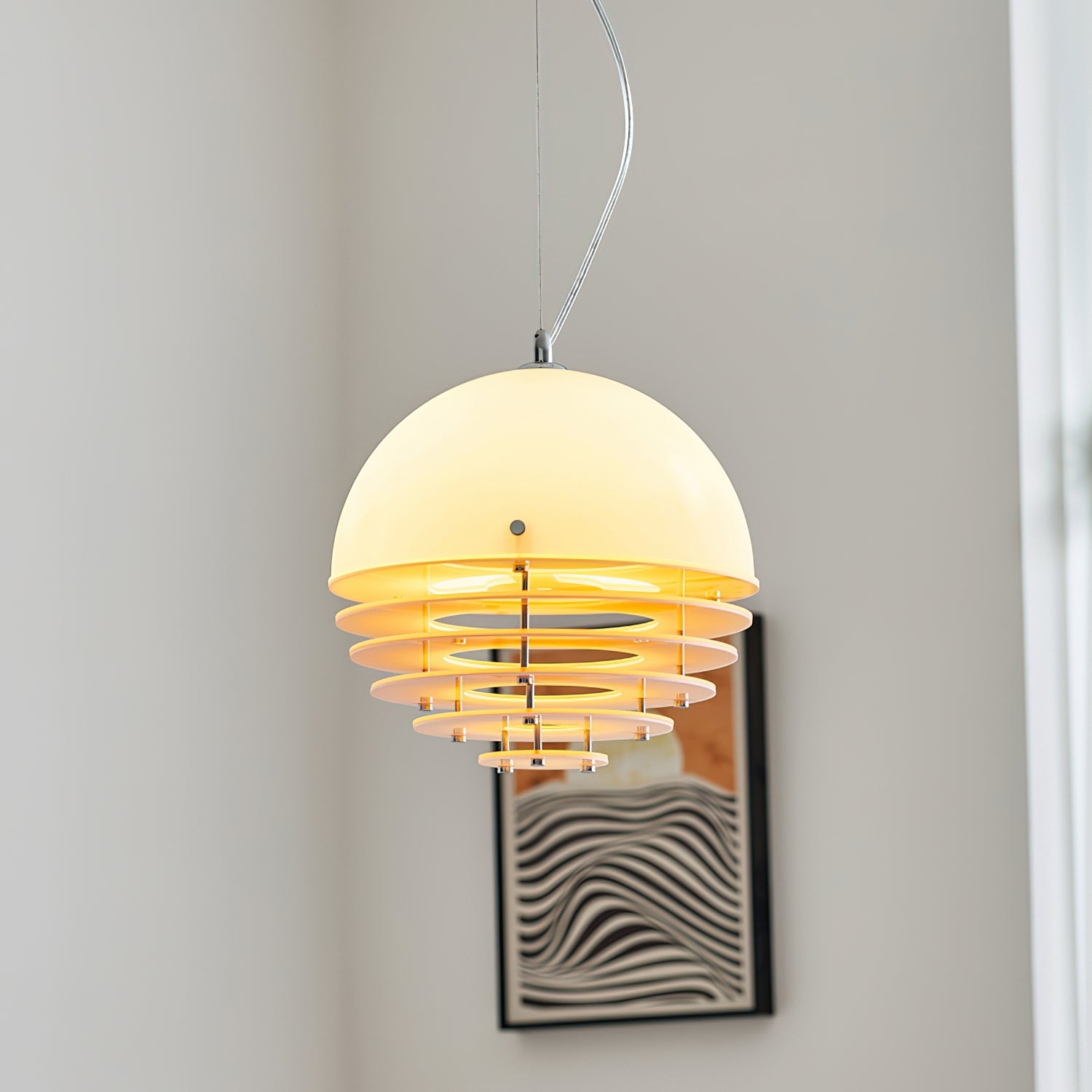 Pendant Lamp Modern Layered Acrylic Shade Soft Glow Dining Room - Letslighting