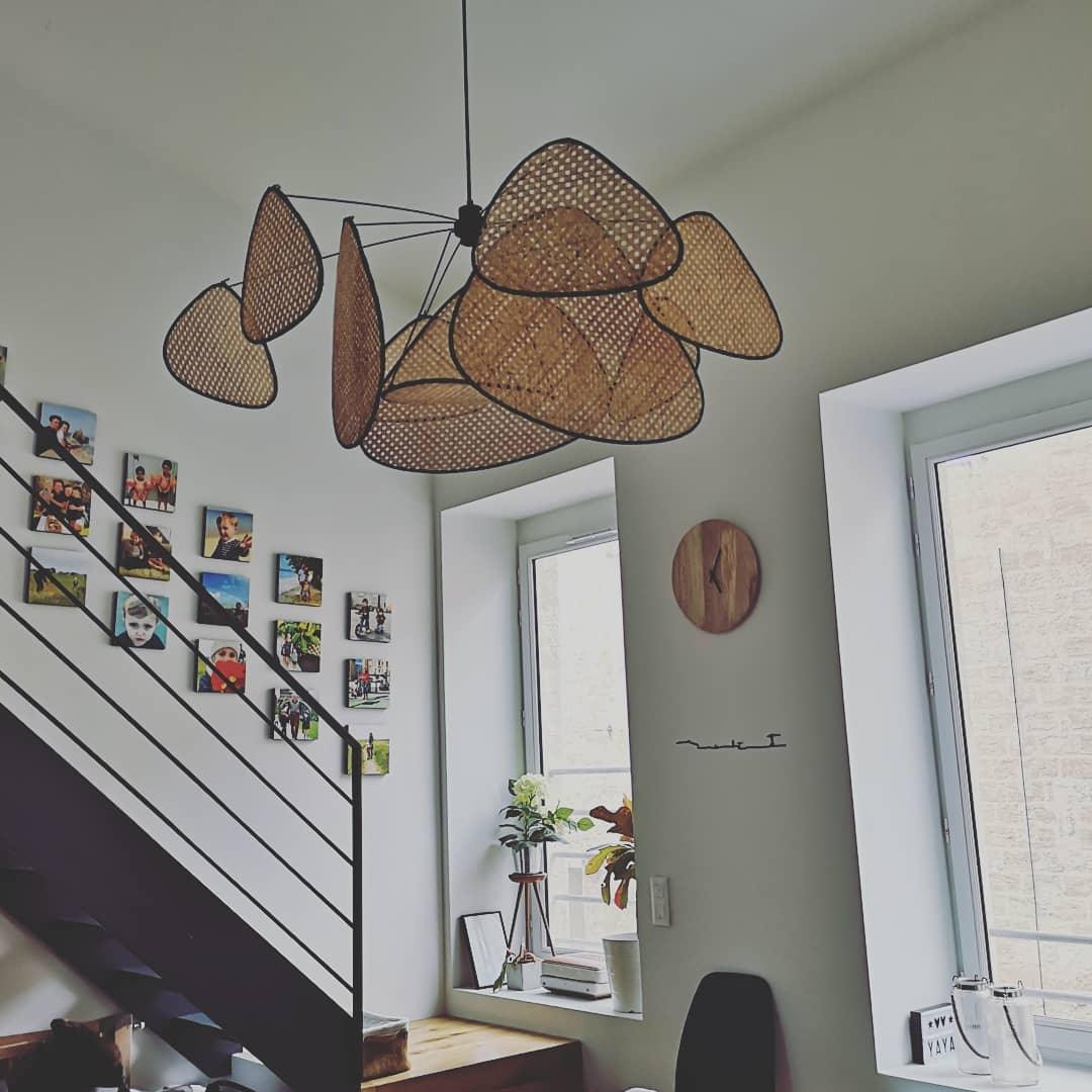Lustra Pendant Light Rattan Swag Industrial - Letslighting