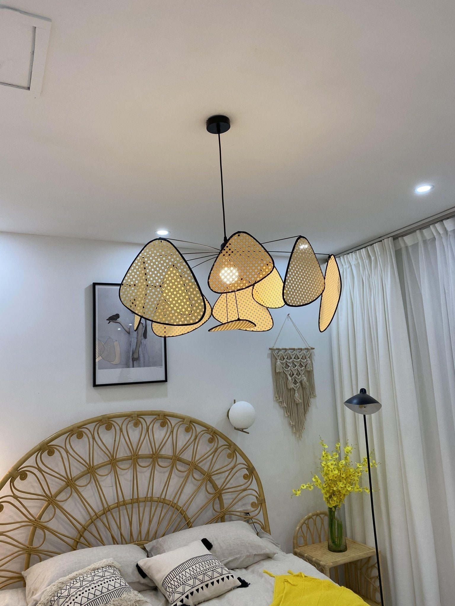 Lustra Pendant Light Rattan Swag Industrial - Letslighting
