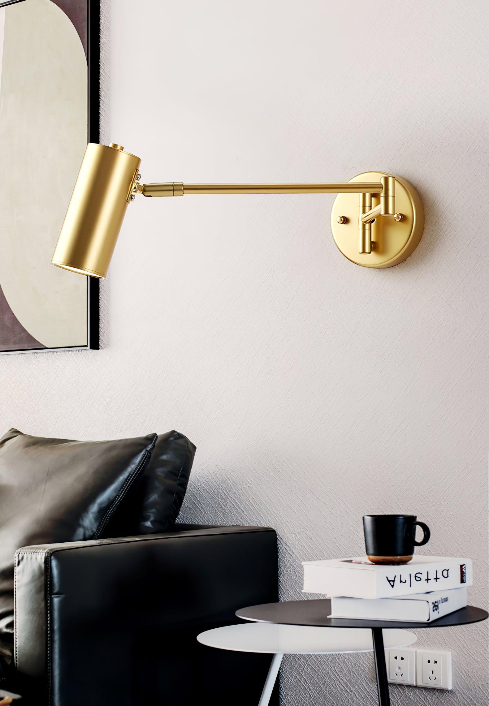Lustra Wall Sconce Brass Swing Arm Adjustable - Letslighting