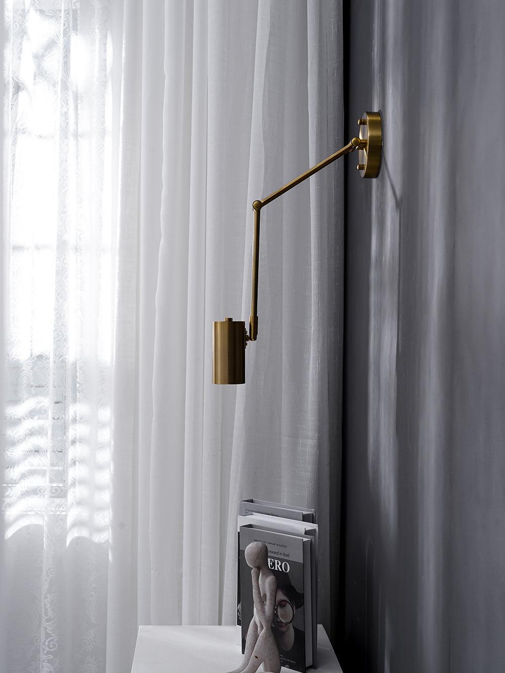 Lustra Wall Sconce Brass Swing Arm Adjustable - Letslighting