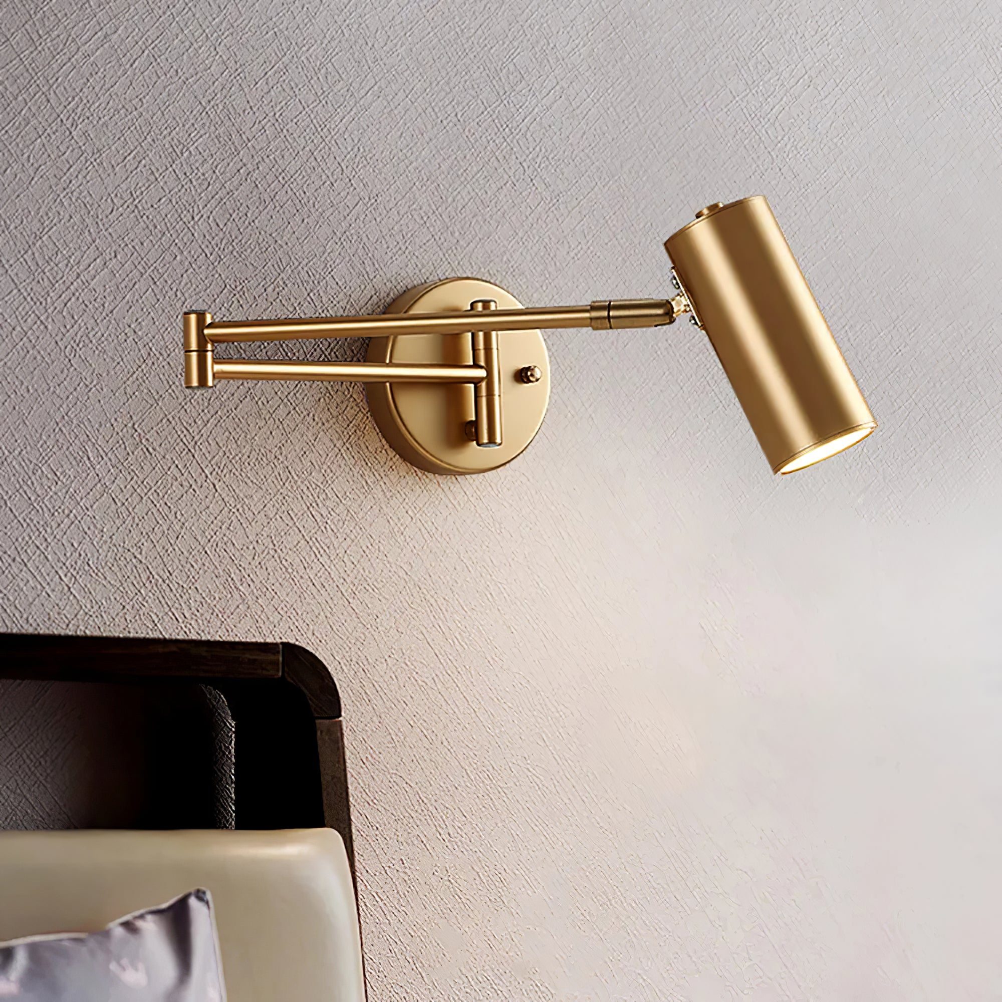 Lustra Wall Sconce Brass Swing Arm Adjustable - Letslighting