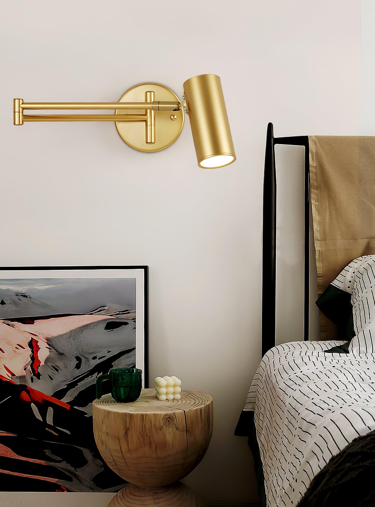 Lustra Wall Sconce Brass Swing Arm Adjustable - Letslighting