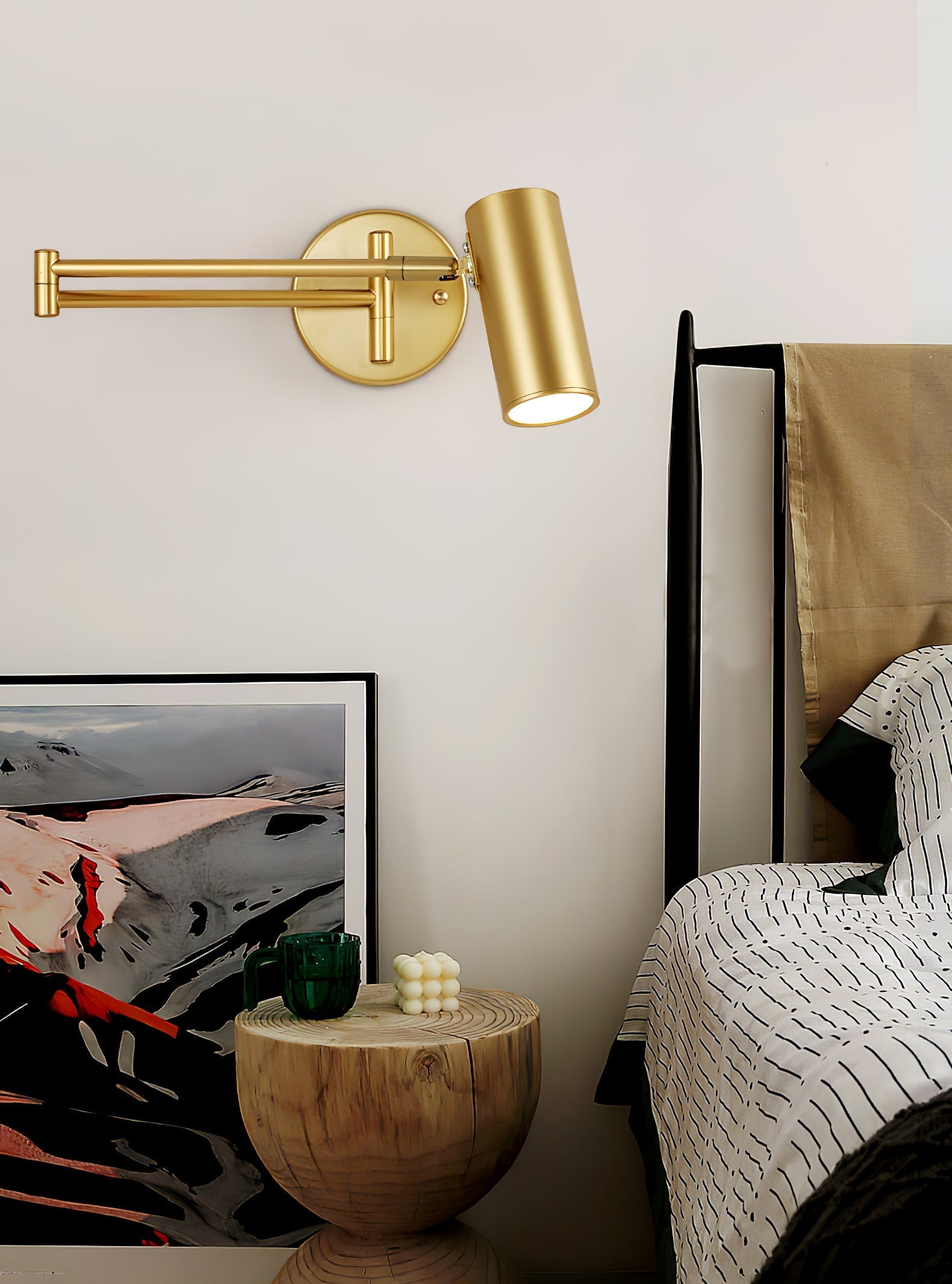 Lustra Wall Sconce Brass Swing Arm Adjustable - Letslighting