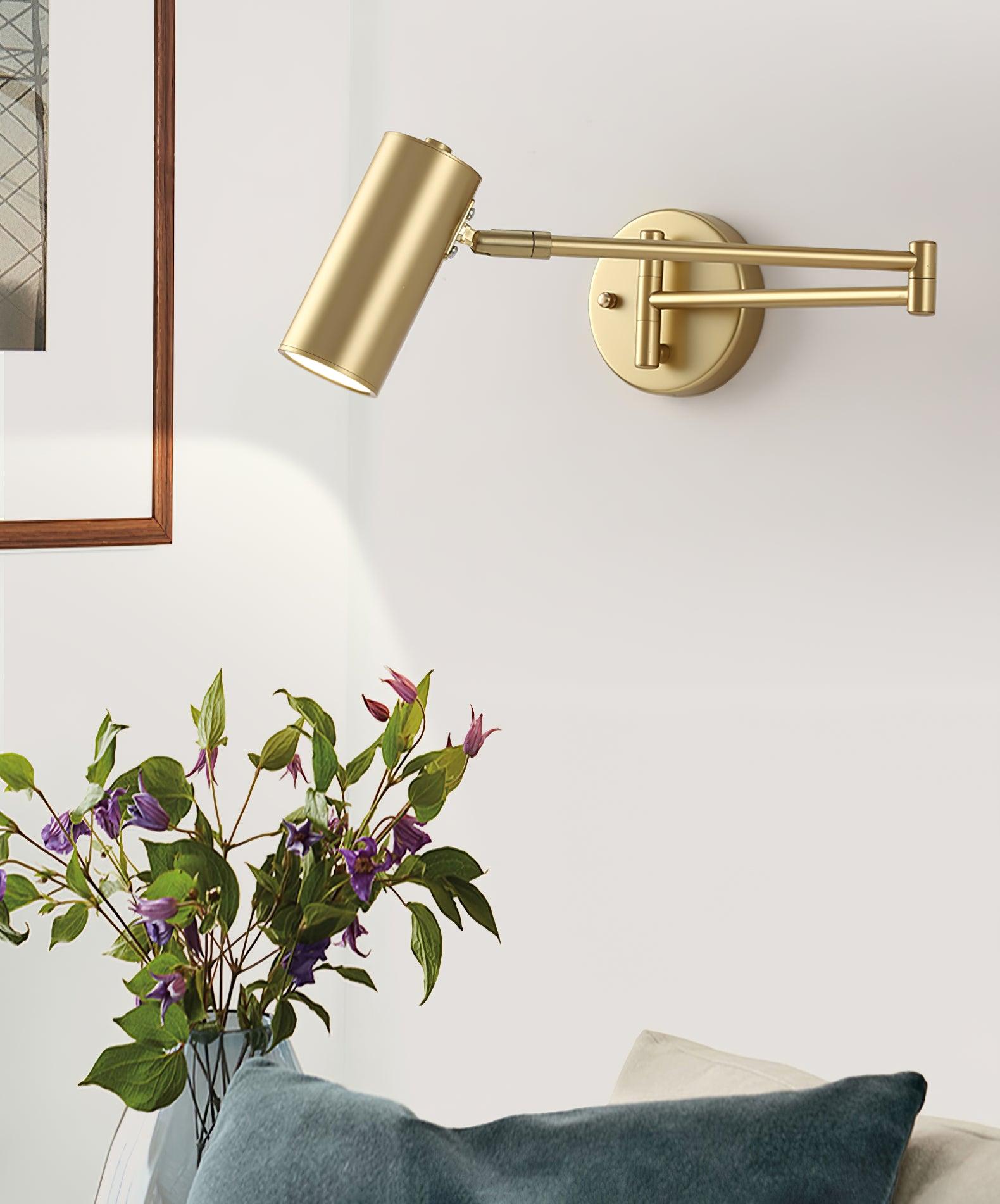 Lustra Wall Sconce Brass Swing Arm Adjustable - Letslighting