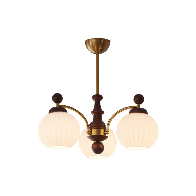 Vedoror Traditional Classic Orb Wood Glass Chandelier - Letslighting