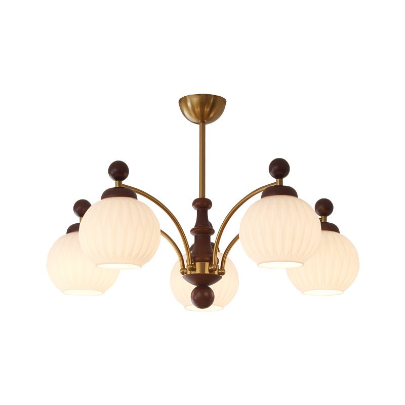 Vedoror Traditional Classic Orb Wood Glass Chandelier - Letslighting