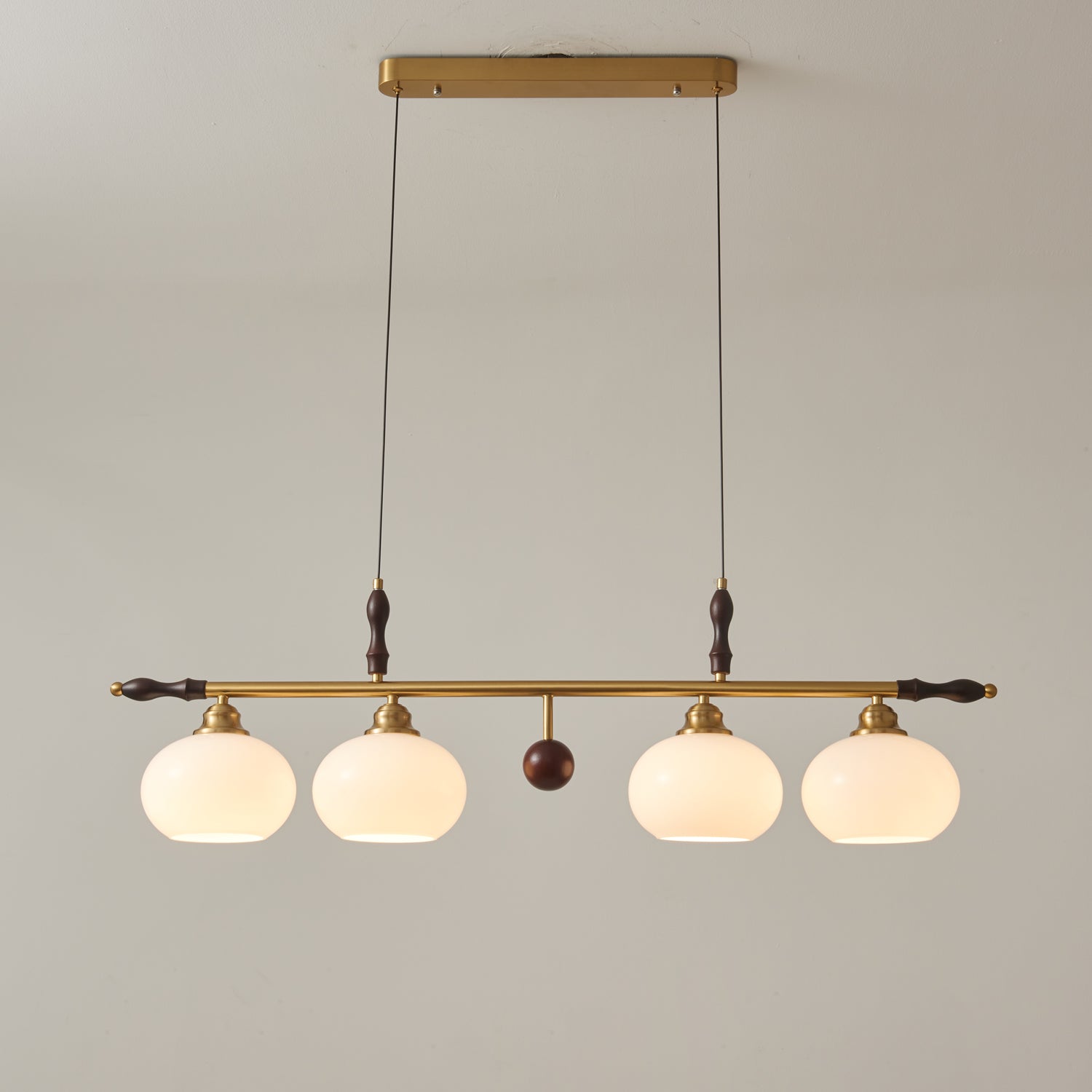 Sylvara Premium Elegance Traditional Wood Glass Pendant Lamp - Letslighting