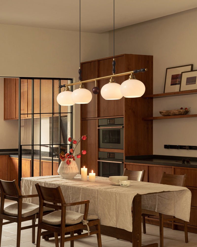 Sylvara Premium Elegance Traditional Wood Glass Pendant Lamp - Letslighting