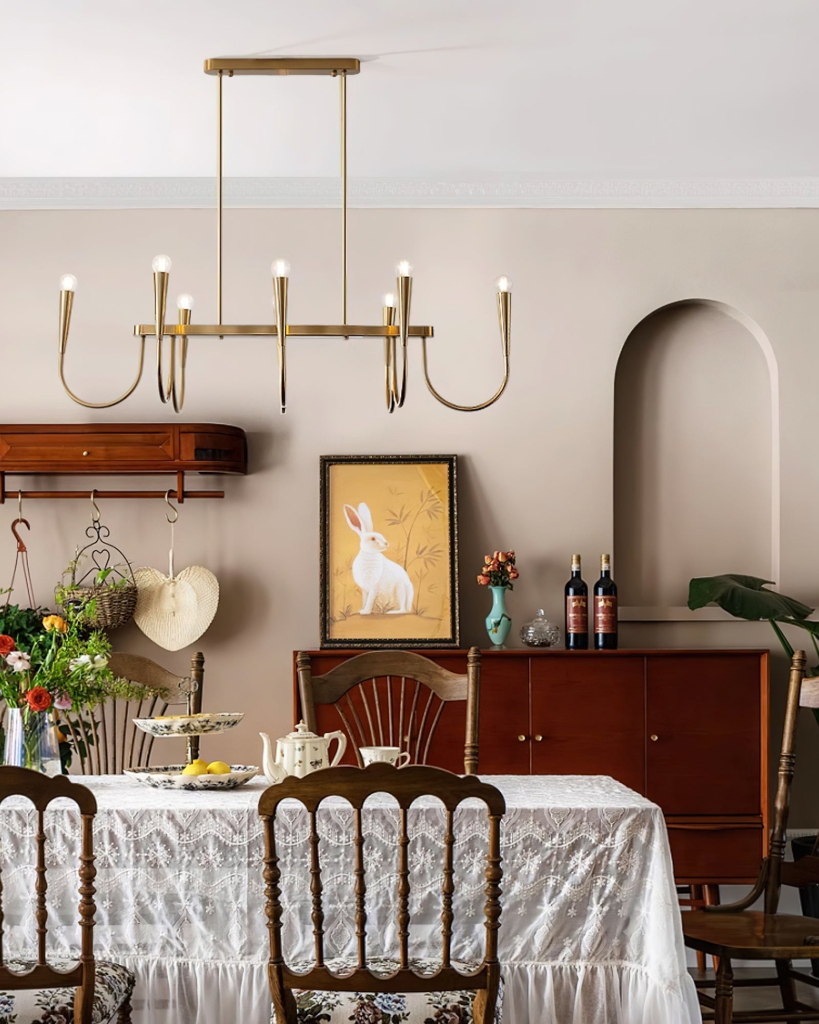 Lustra Chandelier Gold Symphony Curved Elegant - Letslighting