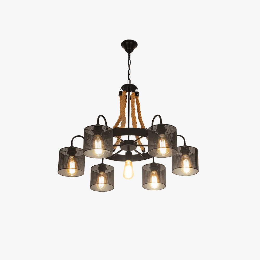 Epoch Vintage LED Pendant Light Rope Metal Living Room - Letslighting