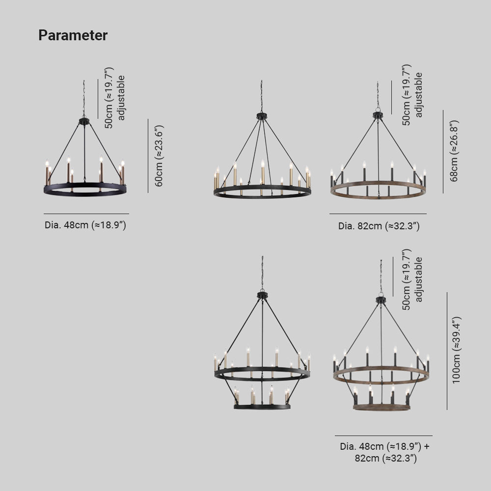 Silva Modern Industrial LED Chandelier Metal Living Room