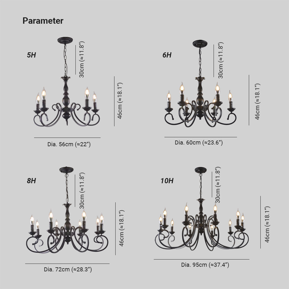 Silva Creative Retro Candle Chandelier Bedroom - Letslighting