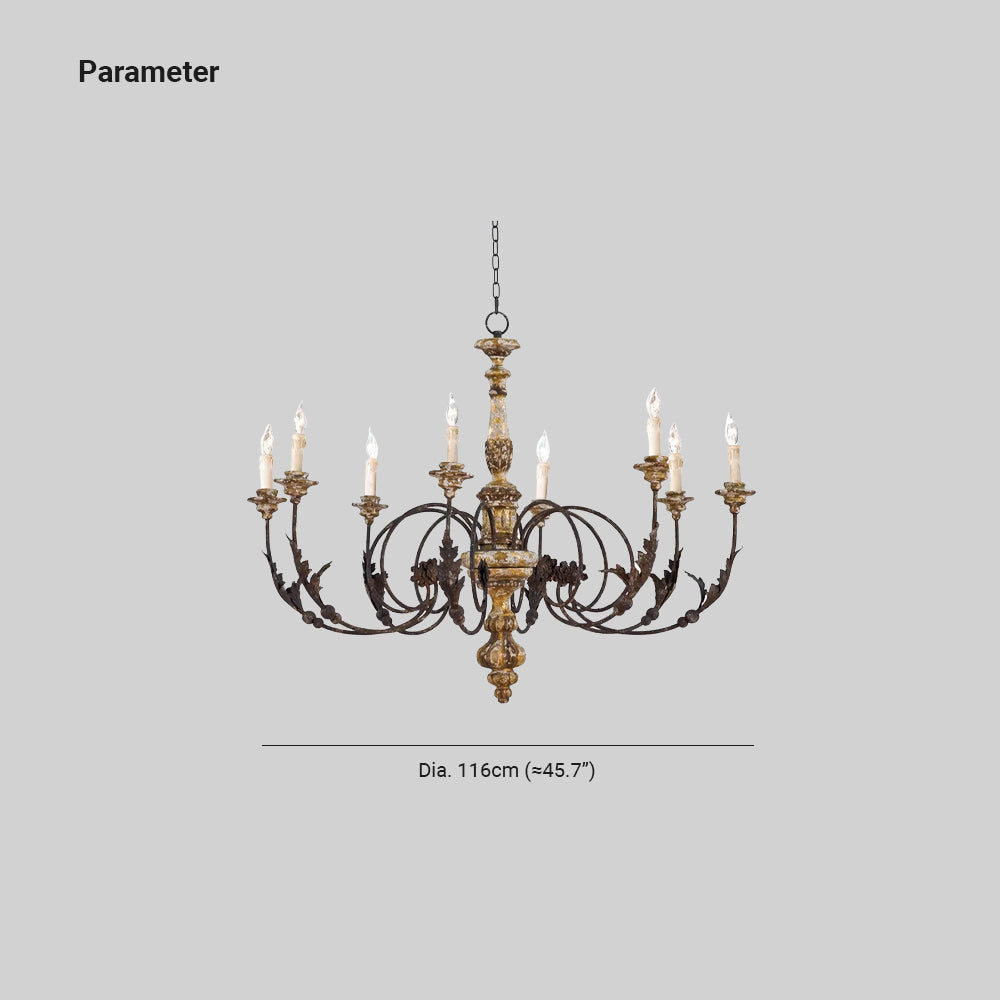 Silva Large Retro Creative Chandelier Wood Metal Living Room - Letslighting
